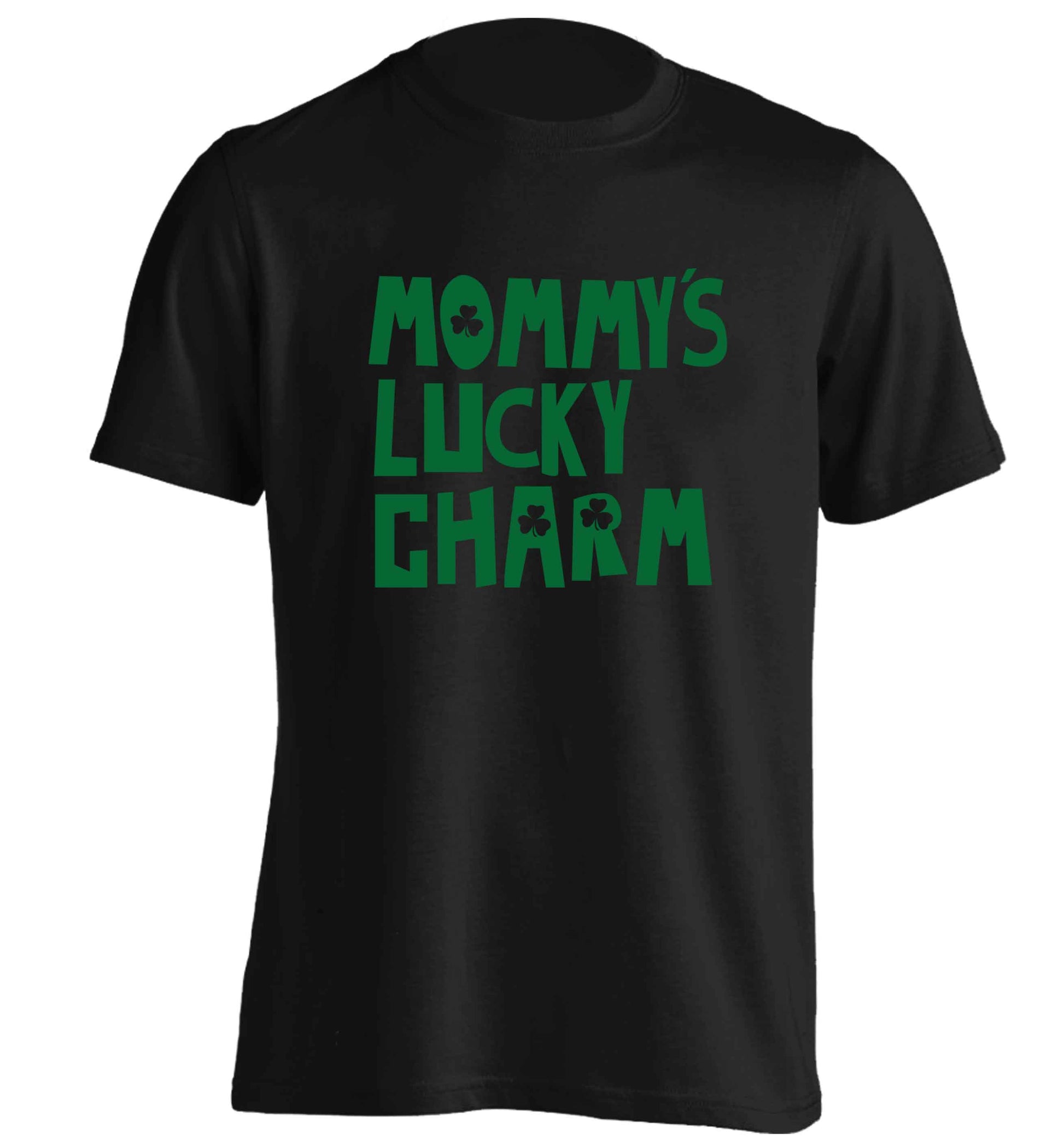 Mommy's lucky charm adults unisex black Tshirt 2XL