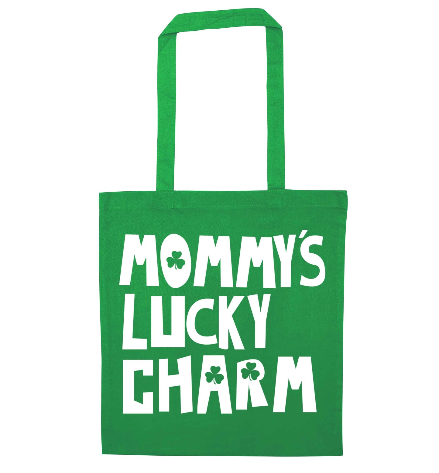 Mommy's lucky charm green tote bag