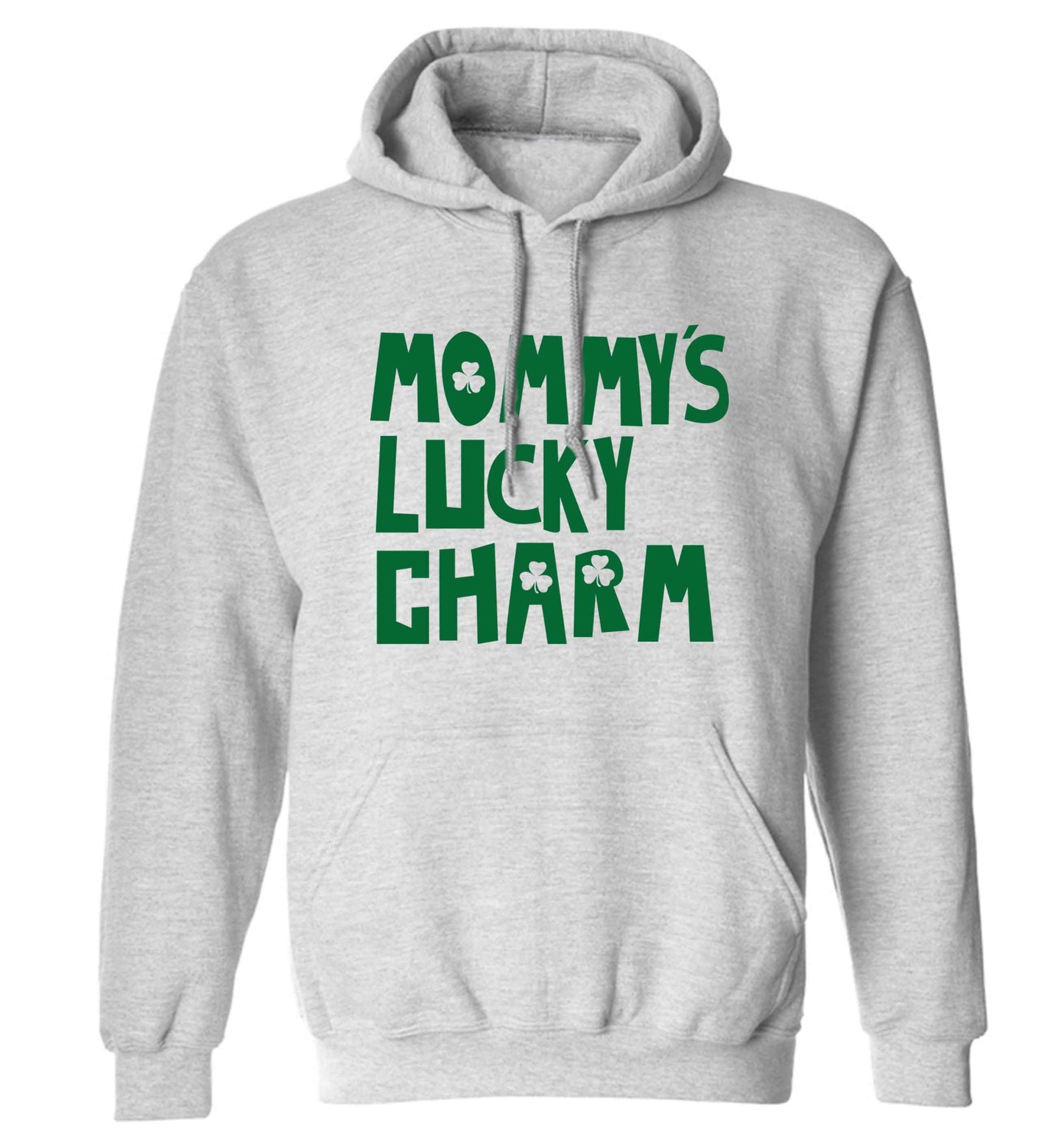 Mommy's lucky charm adults unisex grey hoodie 2XL