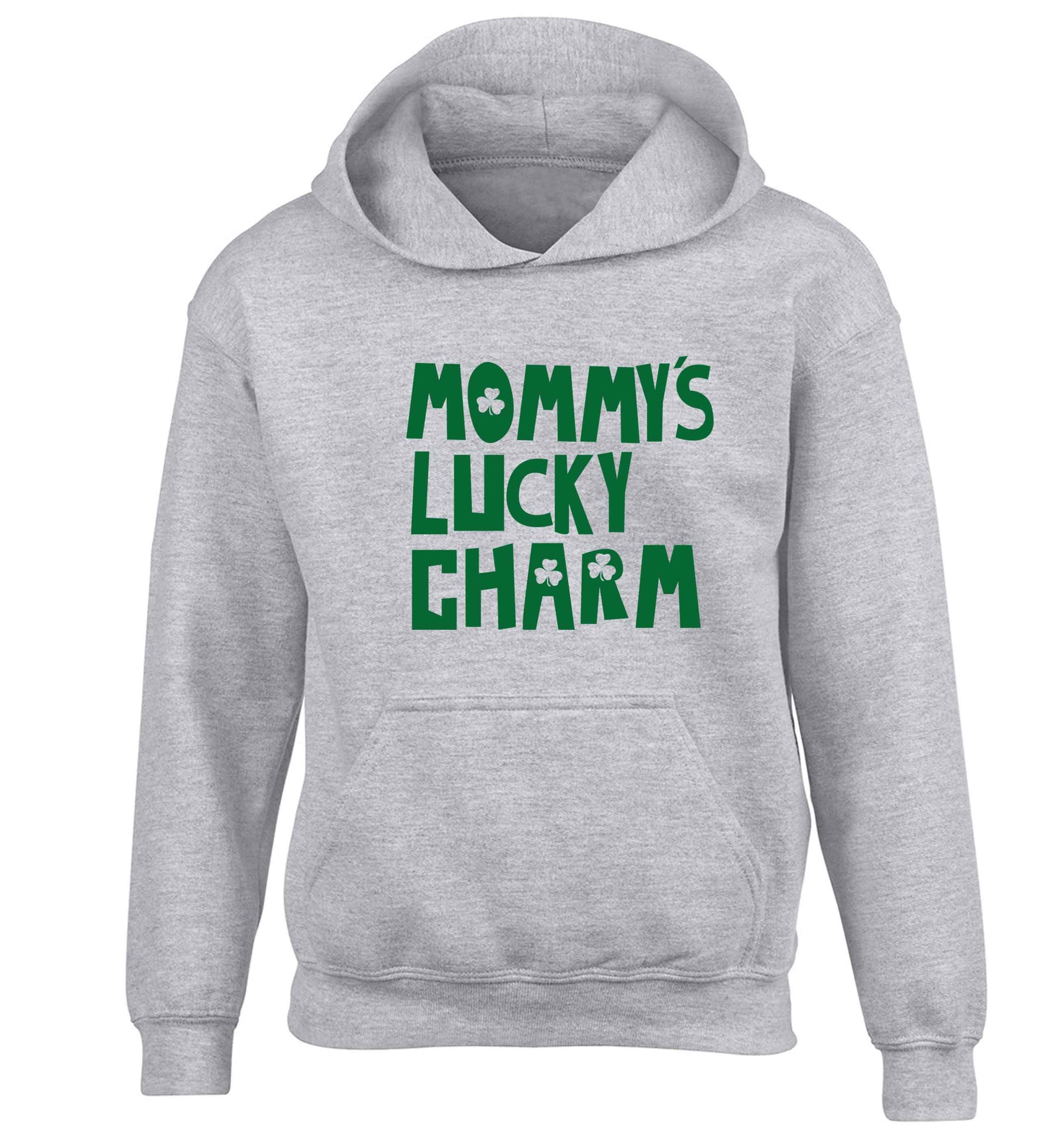 Mommy's lucky charm children's grey hoodie 12-13 Years