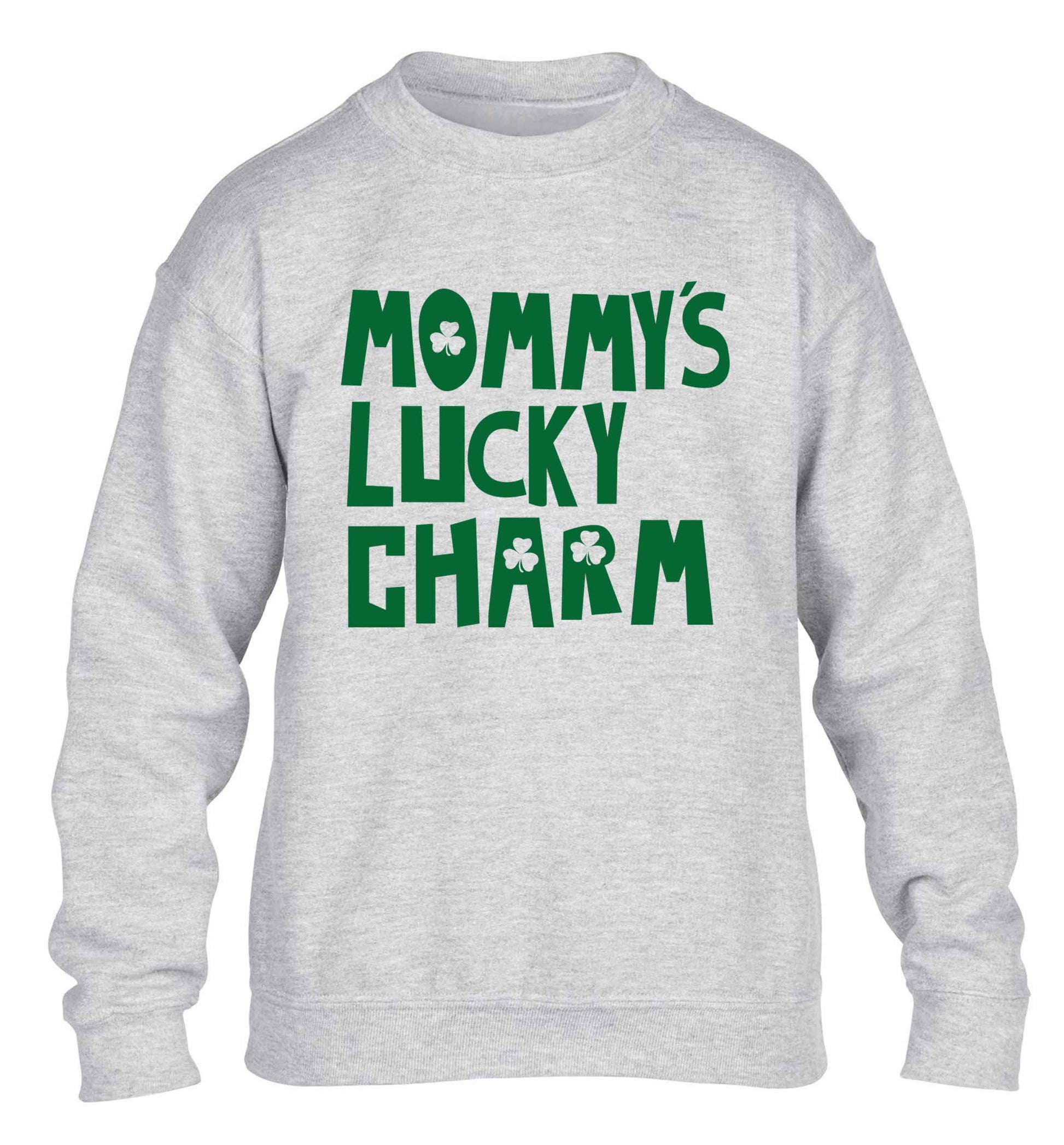 Mommy's lucky charm children's grey sweater 12-13 Years