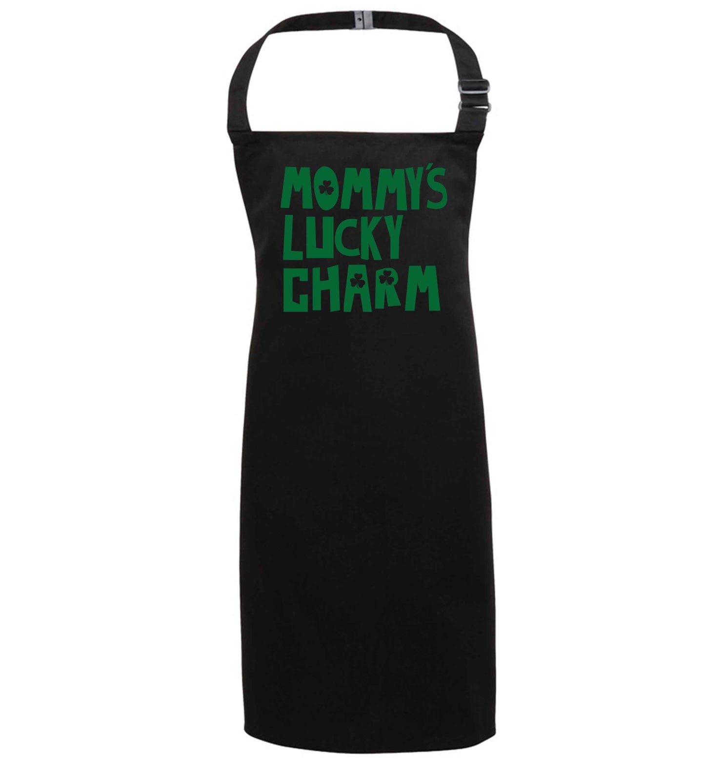 Mommy's lucky charm black apron 7-10 years
