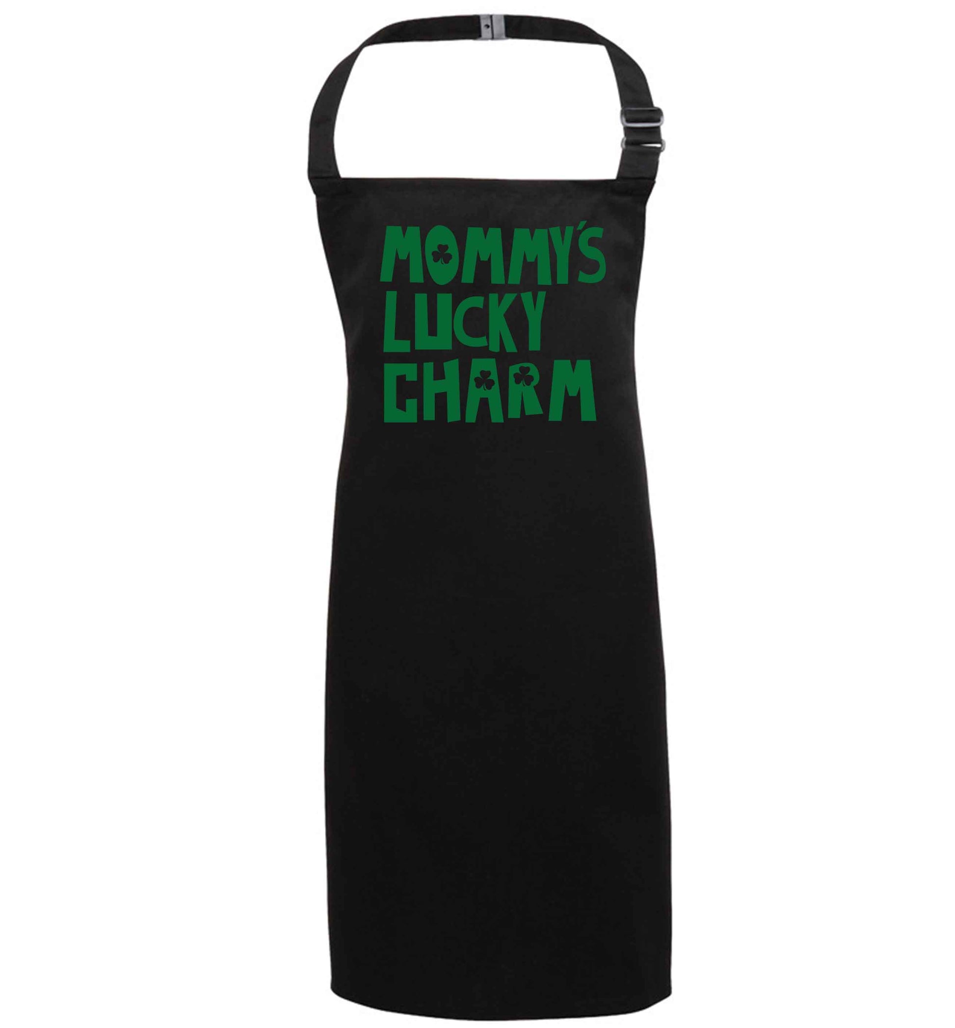 Mommy's lucky charm black apron 7-10 years