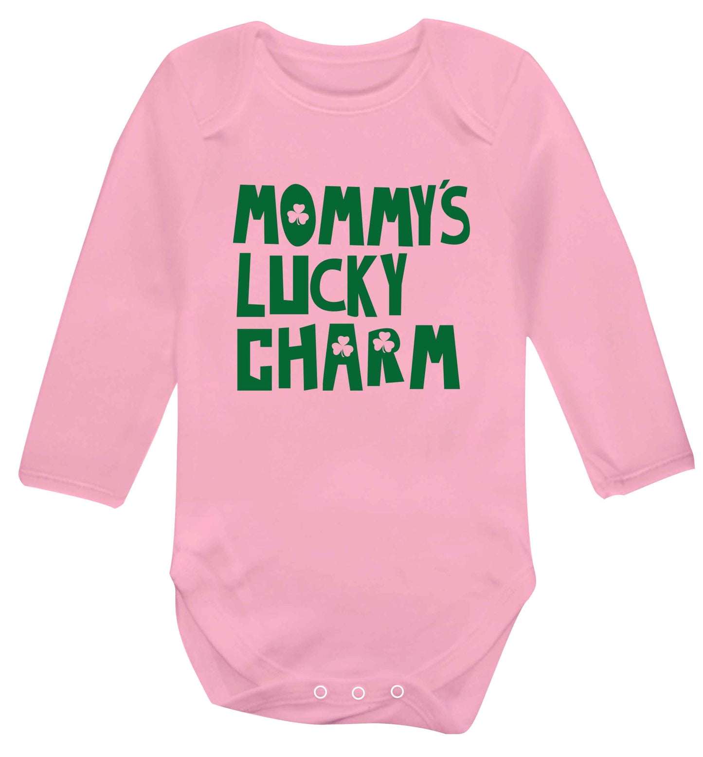Mommy's lucky charm baby vest long sleeved pale pink 6-12 months