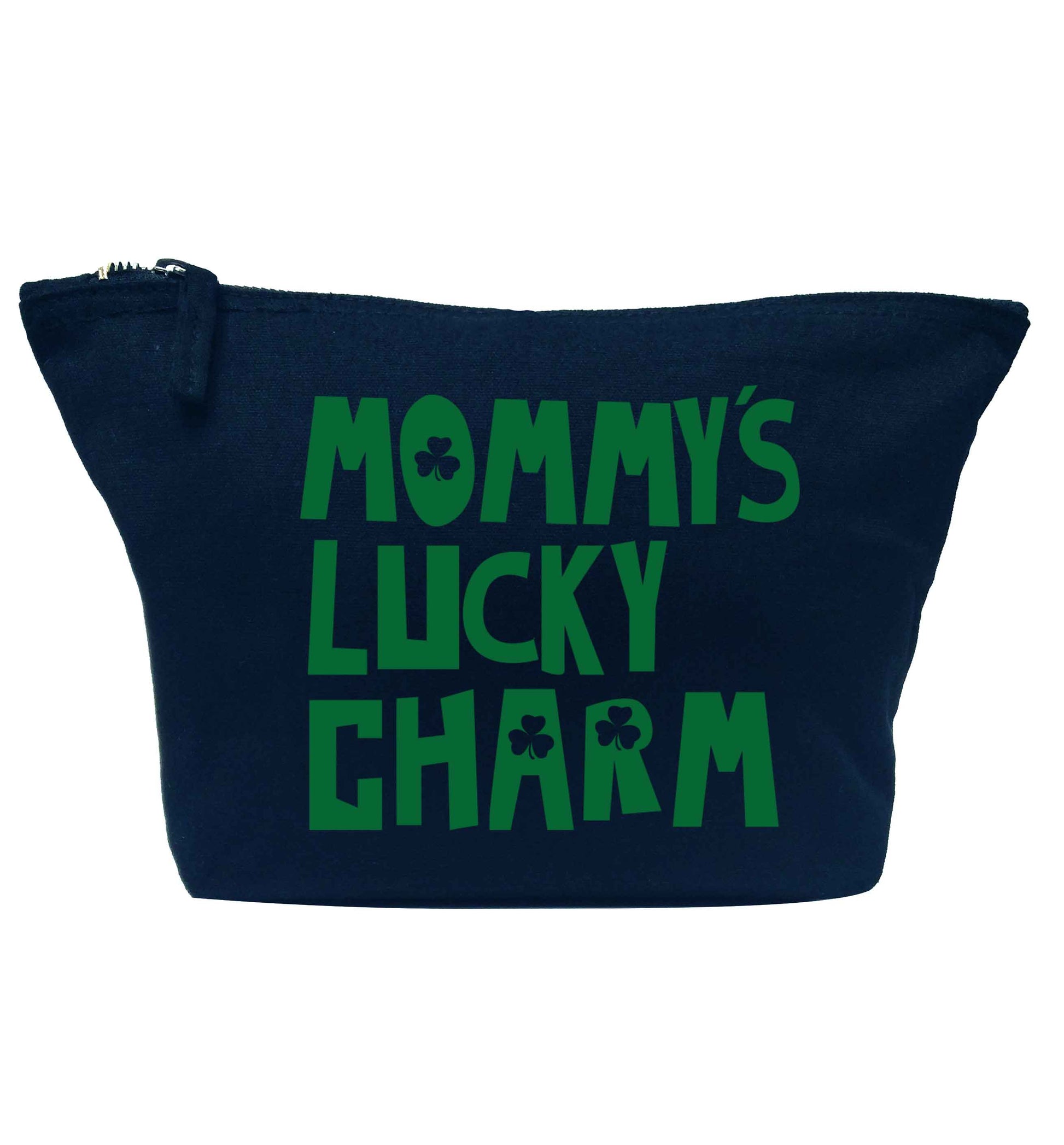 Mommy's lucky charm navy makeup bag