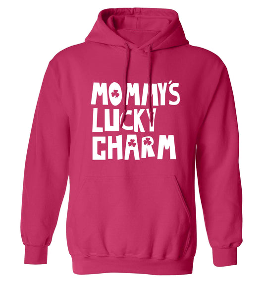 Mommy's lucky charm adults unisex pink hoodie 2XL