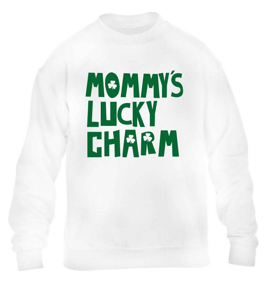 Mommy's lucky charm children's white sweater 12-13 Years