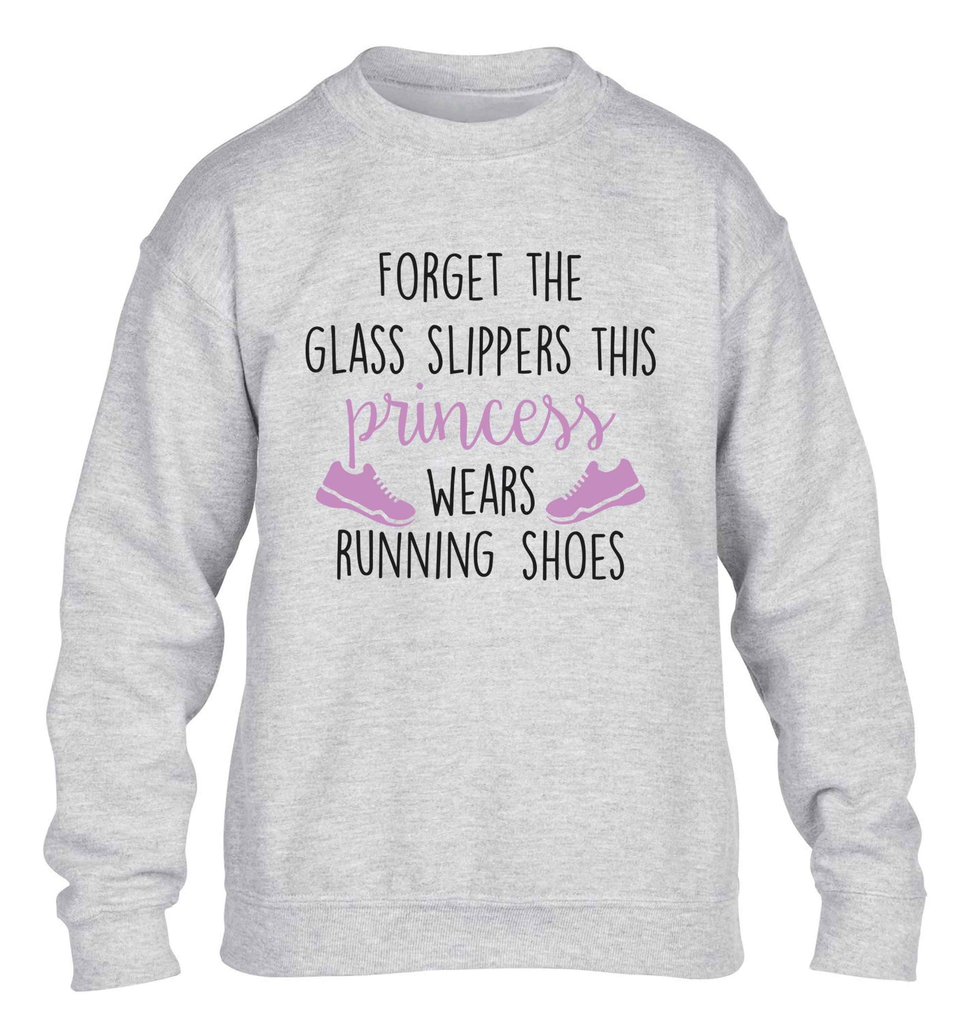 Forget the glass slippers this princess wears running shoes children's grey sweater 12-13 Years