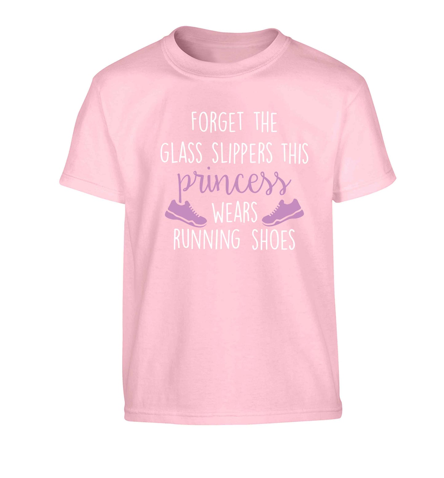 Forget the glass slippers this princess wears running shoes Children's light pink Tshirt 12-13 Years