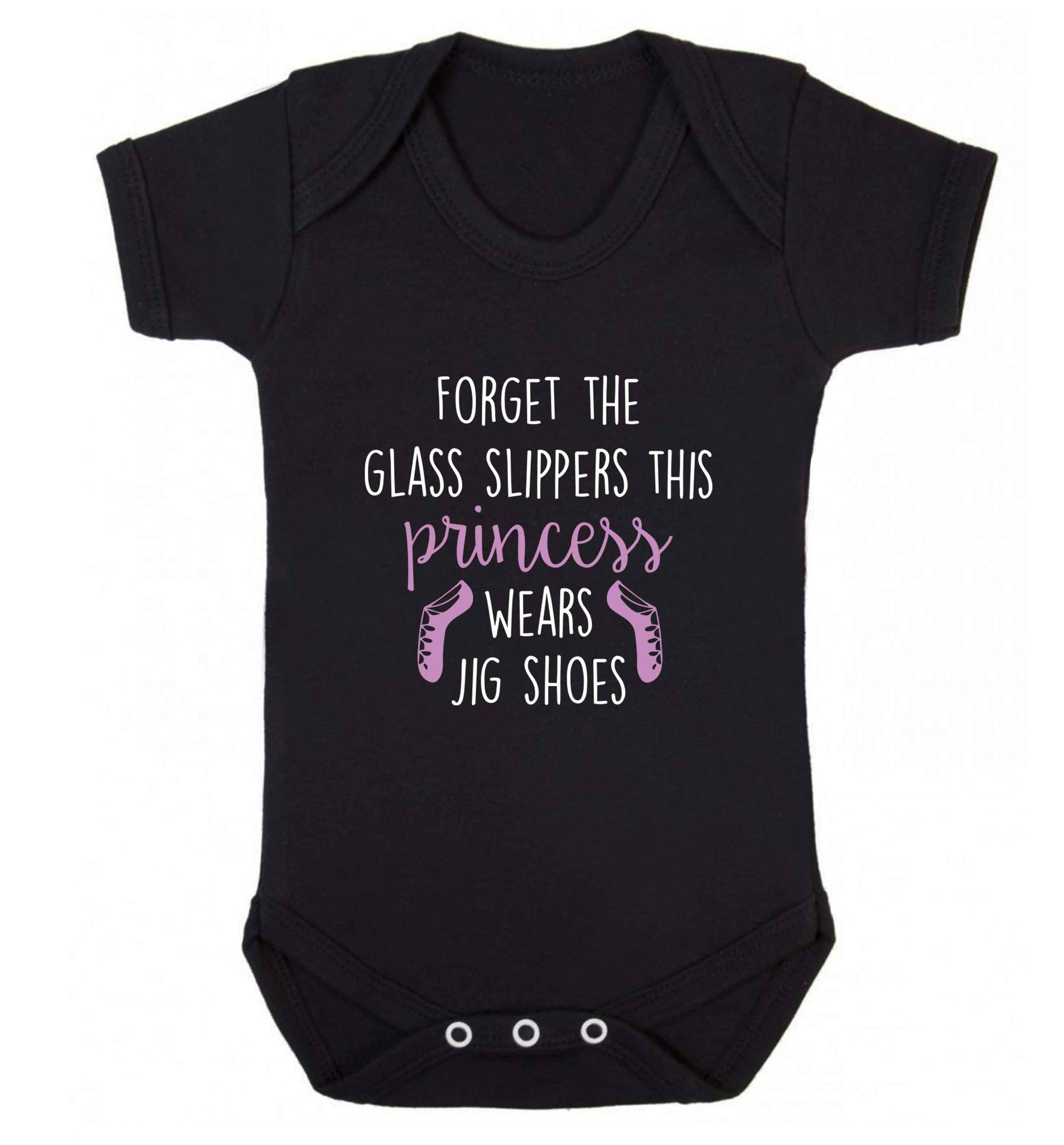 This princess wears jig shoes baby vest black 18-24 months
