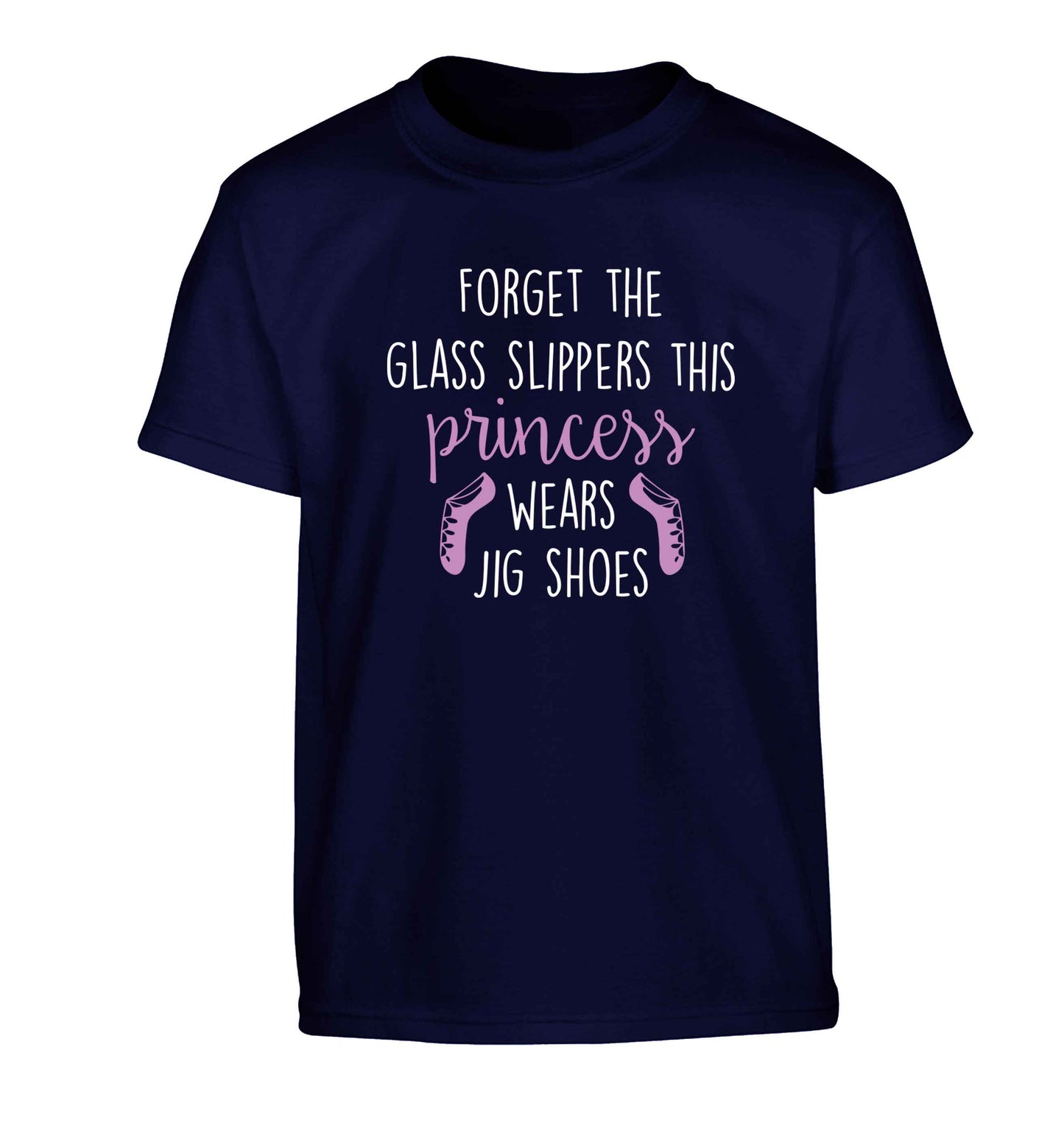 This princess wears jig shoes Children's navy Tshirt 12-13 Years