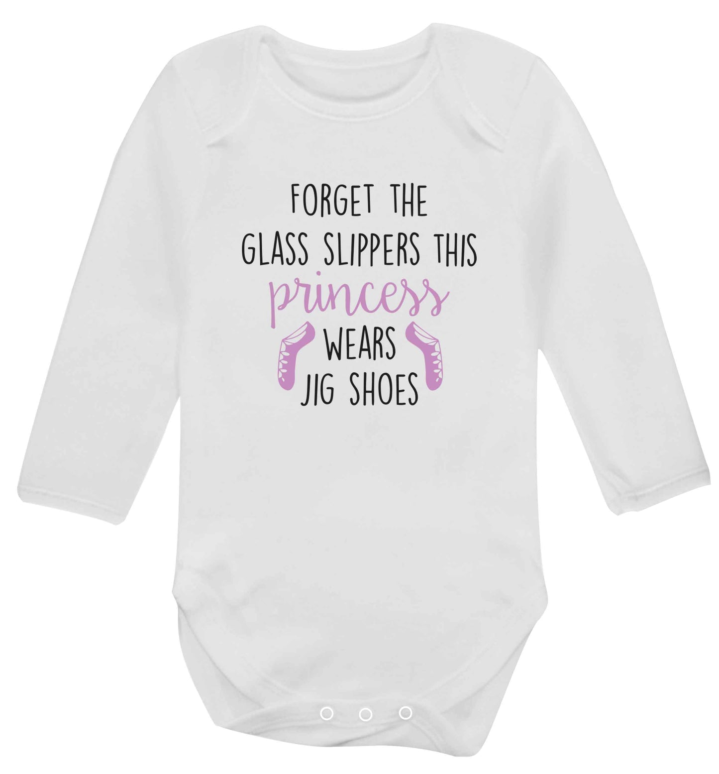 This princess wears jig shoes baby vest long sleeved white 6-12 months