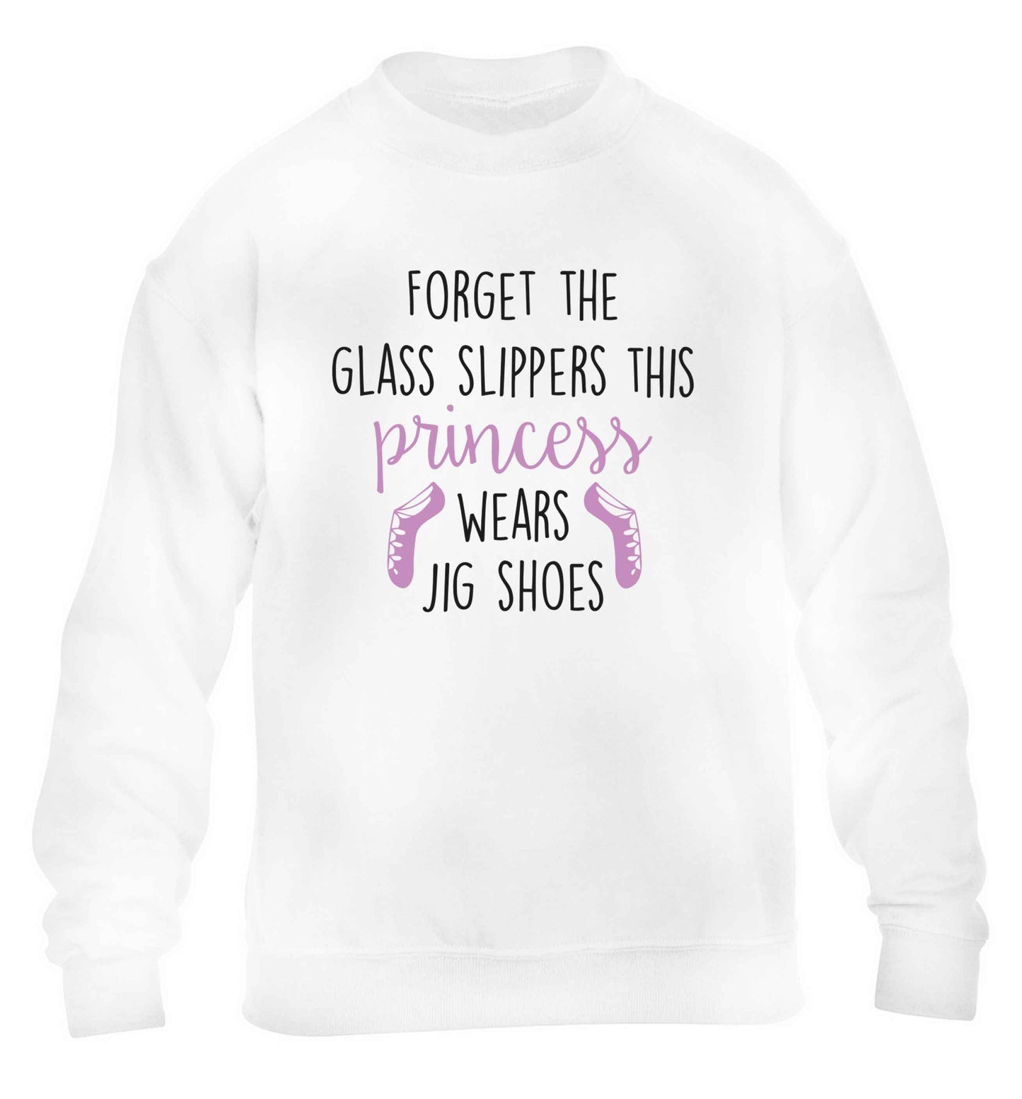 This princess wears jig shoes children's white sweater 12-13 Years