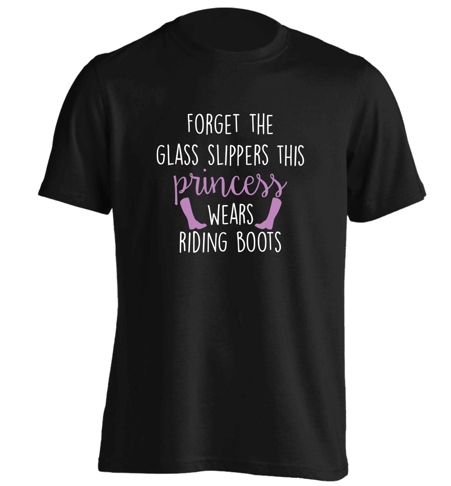 Forget the glass slippers this princess wears riding boots adults unisex black Tshirt 2XL