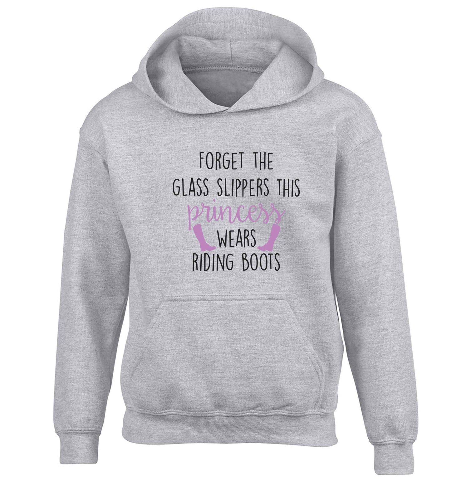 Forget the glass slippers this princess wears riding boots children's grey hoodie 12-13 Years