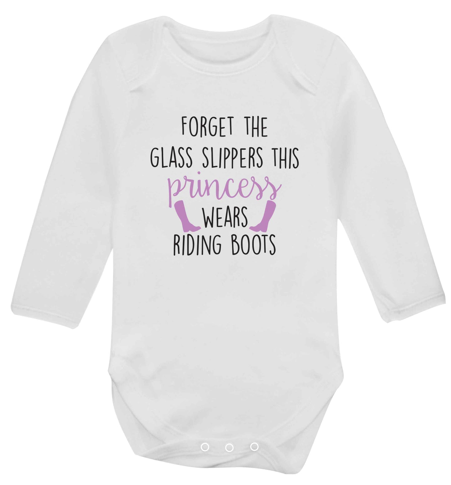Forget the glass slippers this princess wears riding boots baby vest long sleeved white 6-12 months