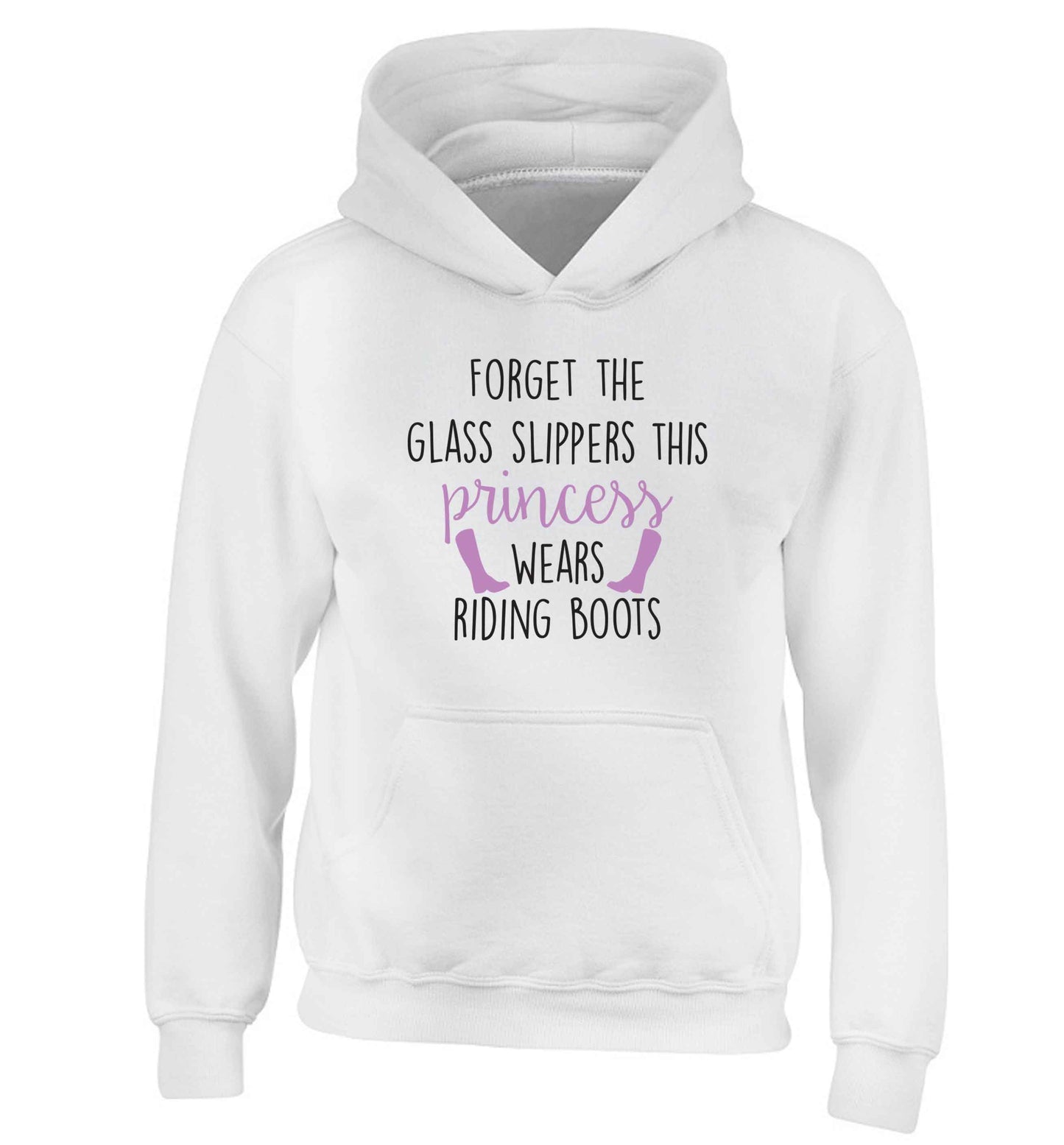 Forget the glass slippers this princess wears riding boots children's white hoodie 12-13 Years