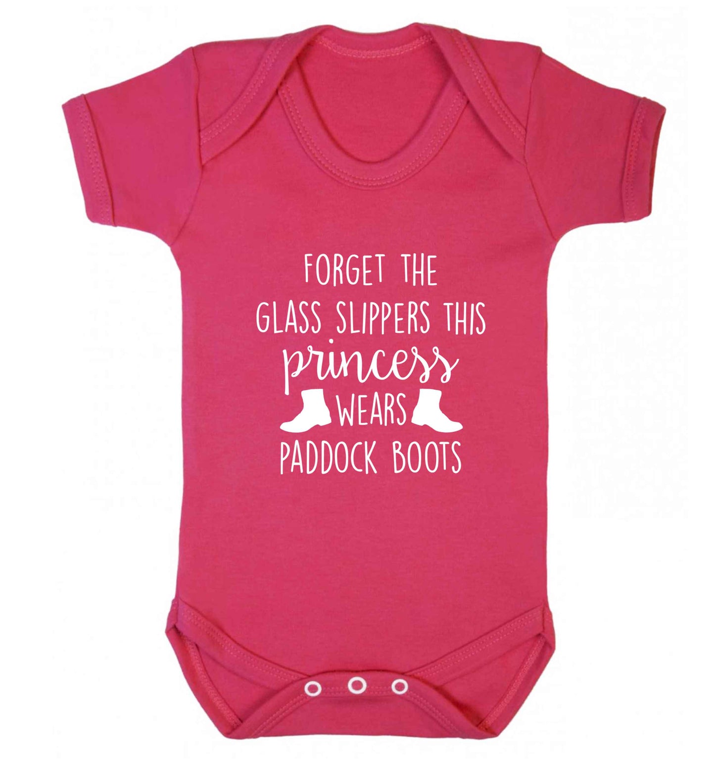 Forget the glass slippers this princess wears paddock boots baby vest dark pink 18-24 months