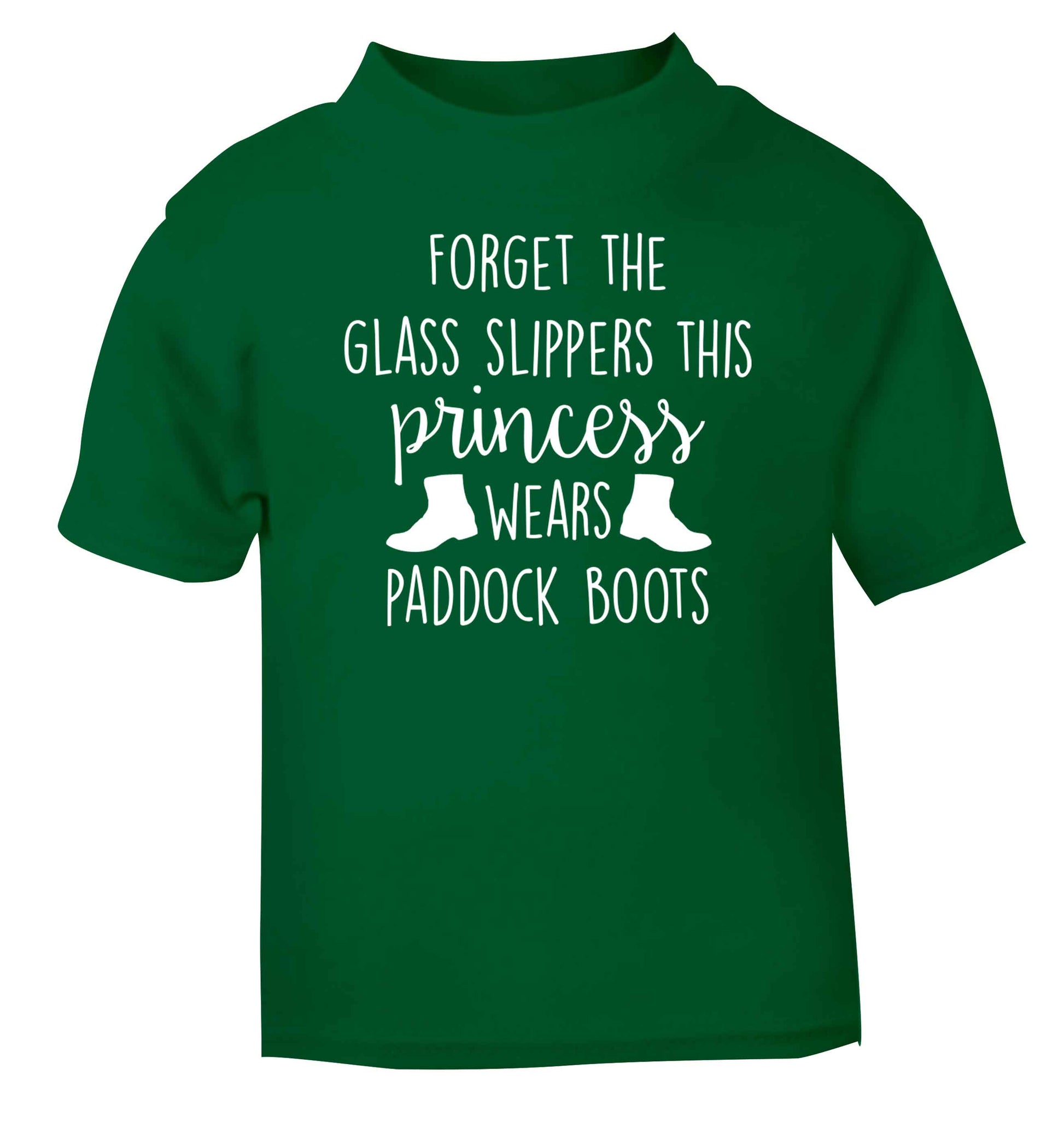 Forget the glass slippers this princess wears paddock boots green baby toddler Tshirt 2 Years