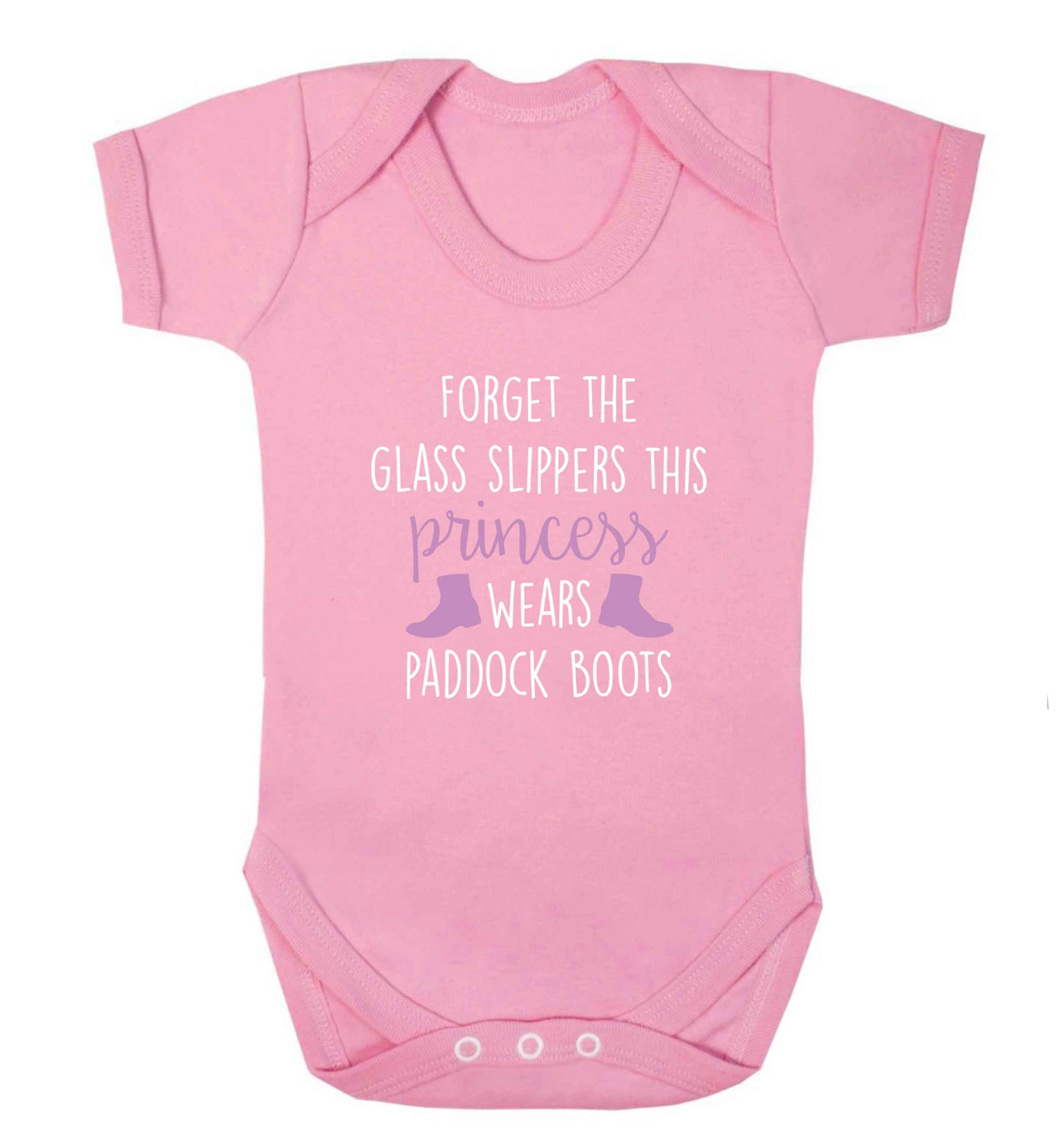 Forget the glass slippers this princess wears paddock boots baby vest pale pink 18-24 months