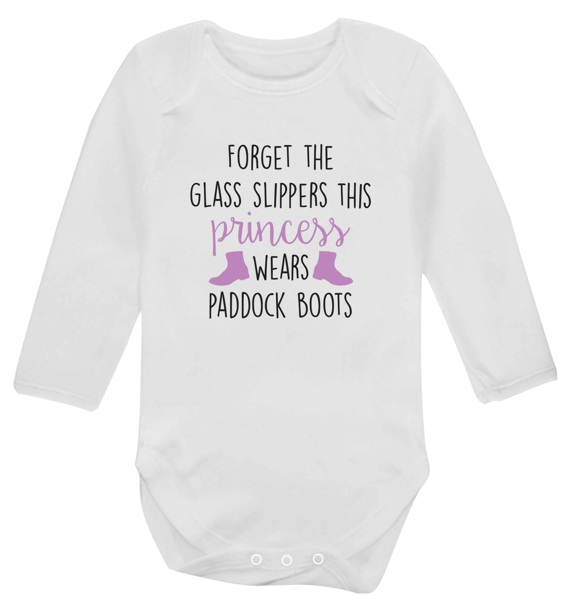 Forget the glass slippers this princess wears paddock boots baby vest long sleeved white 6-12 months