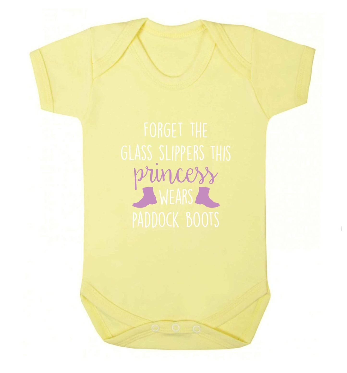 Forget the glass slippers this princess wears paddock boots baby vest pale yellow 18-24 months