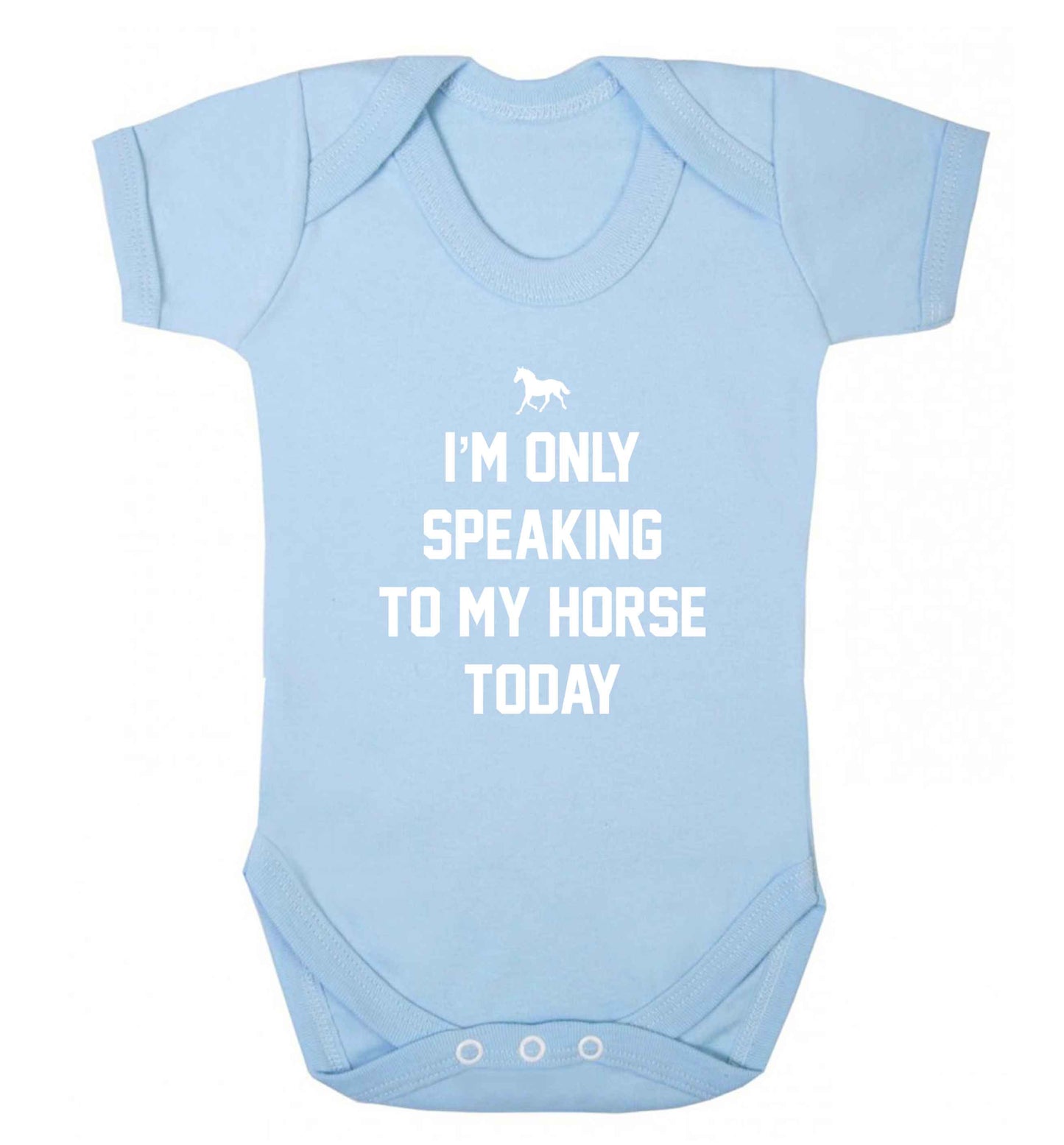 I'm only speaking to my horse today baby vest pale blue 18-24 months