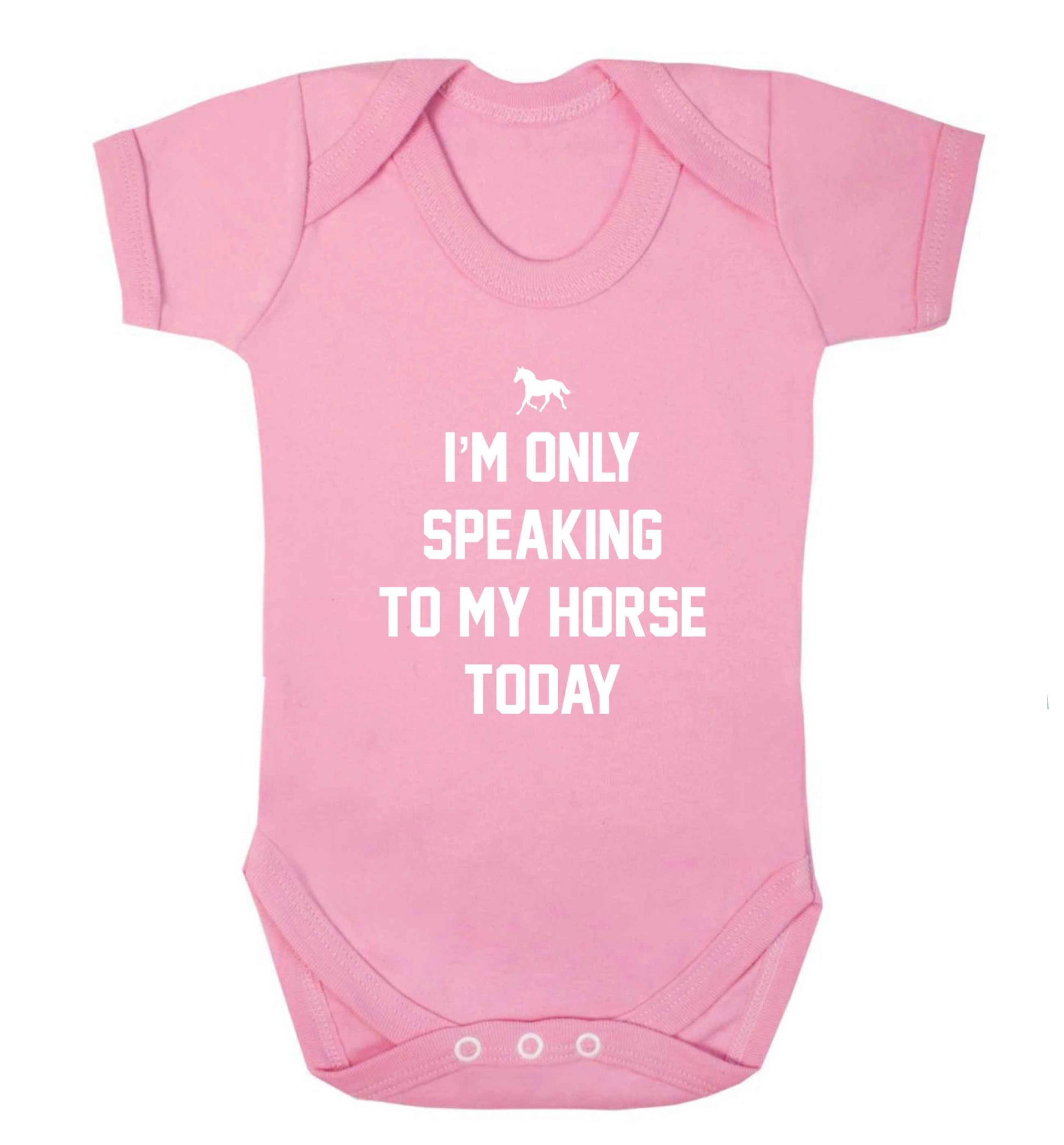 I'm only speaking to my horse today baby vest pale pink 18-24 months