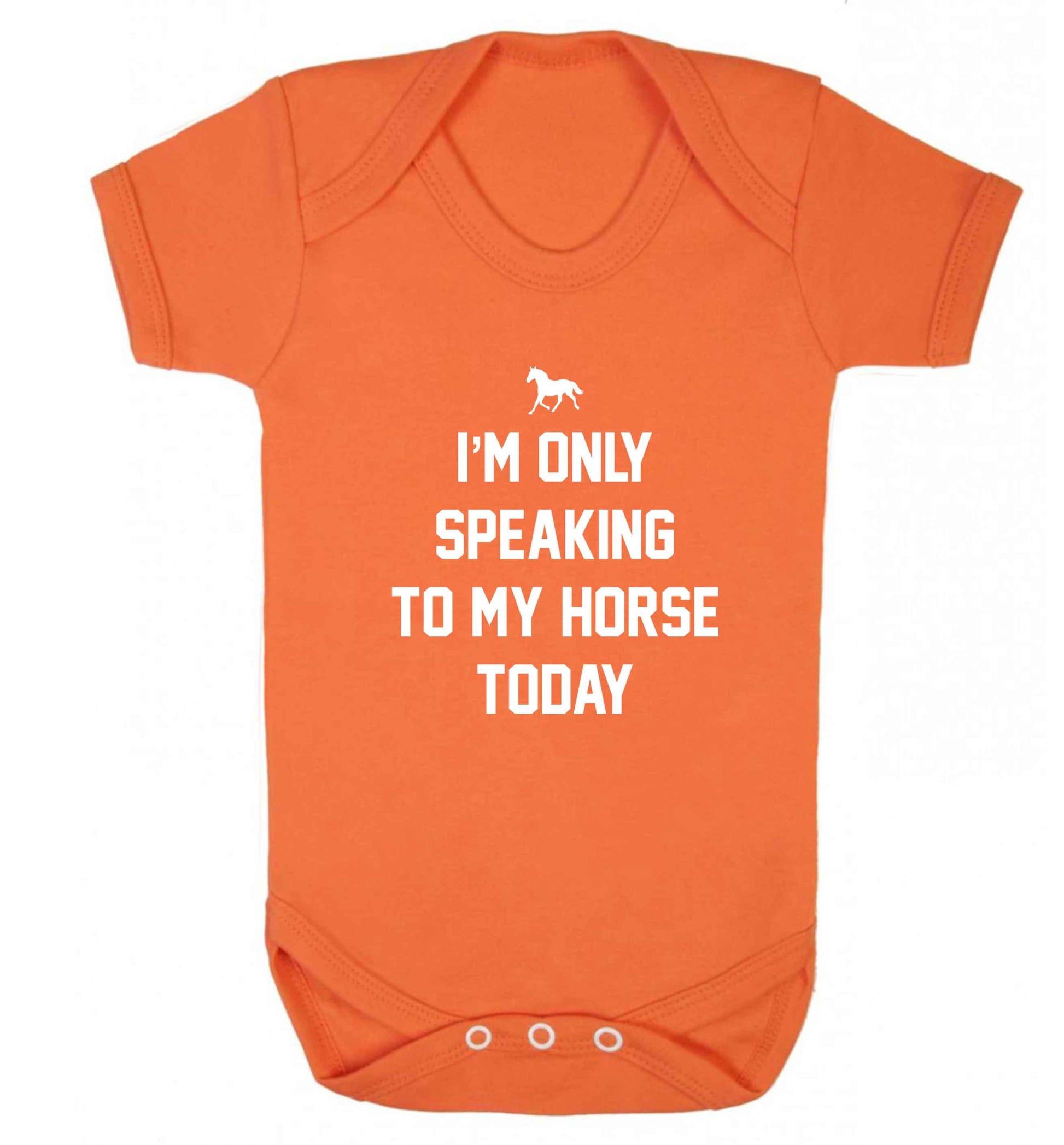 I'm only speaking to my horse today baby vest orange 18-24 months