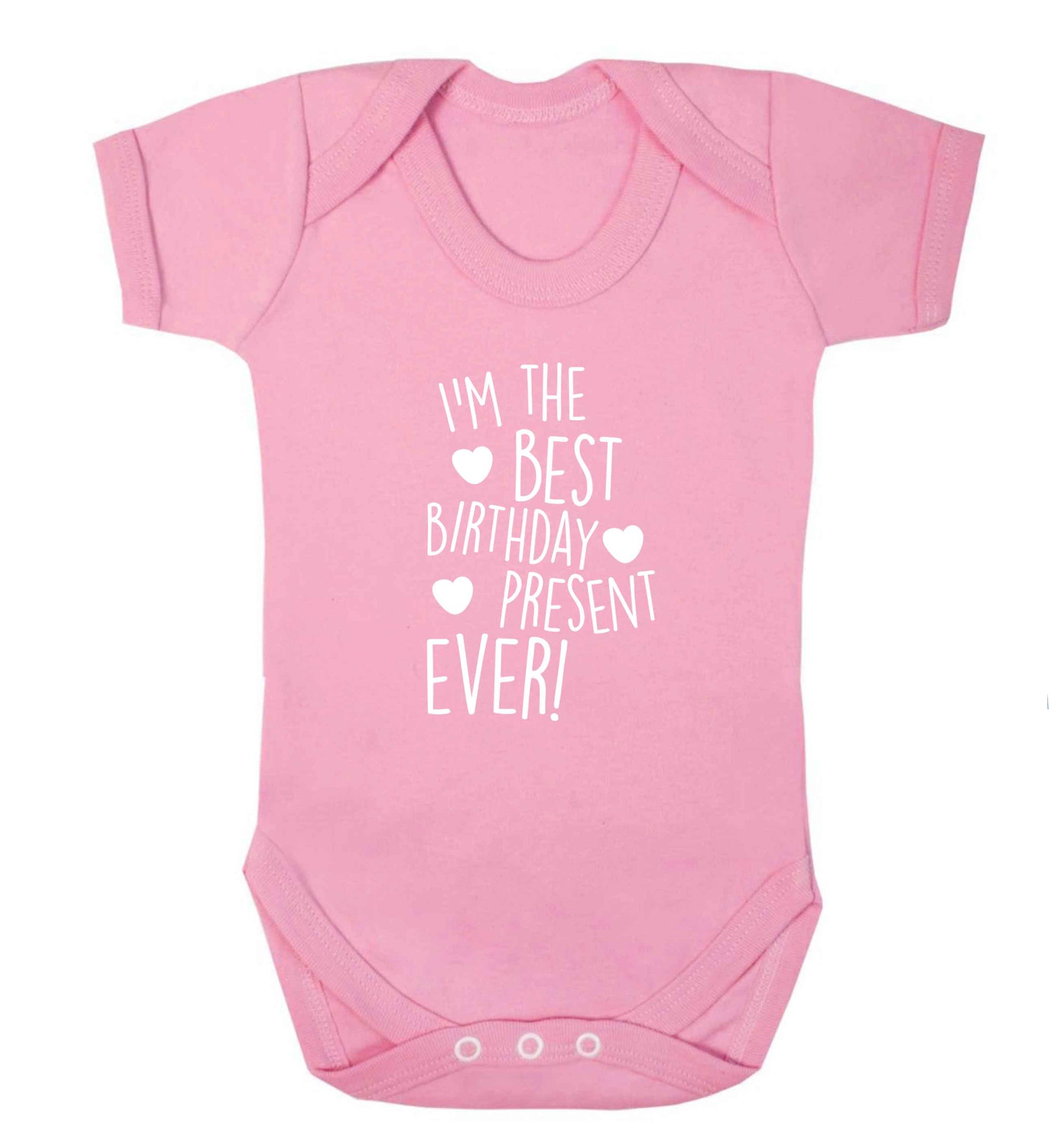 I'm the best birthday present ever baby vest pale pink 18-24 months