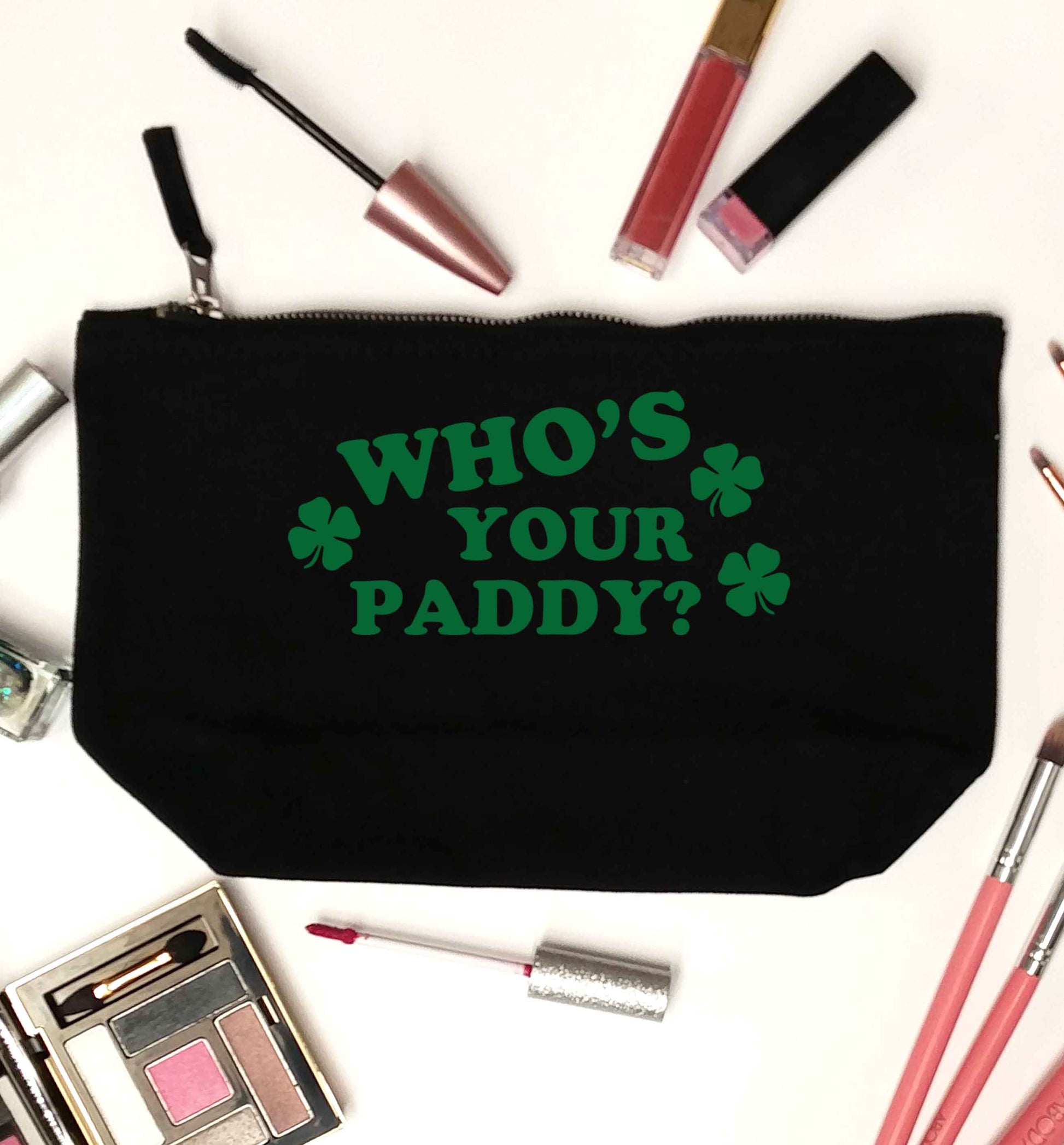 Who's your paddy? black makeup bag