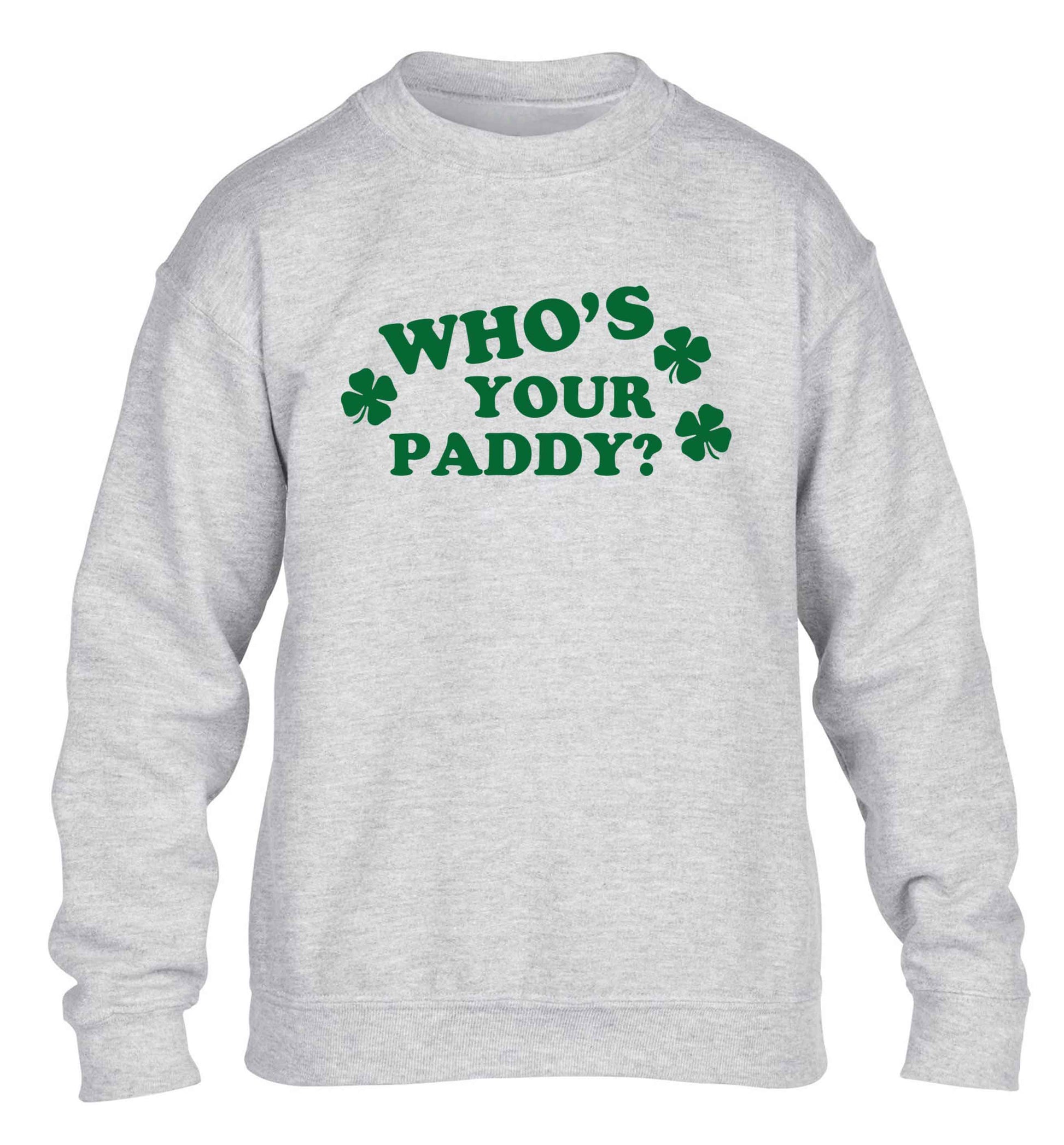Who's your paddy? children's grey sweater 12-13 Years