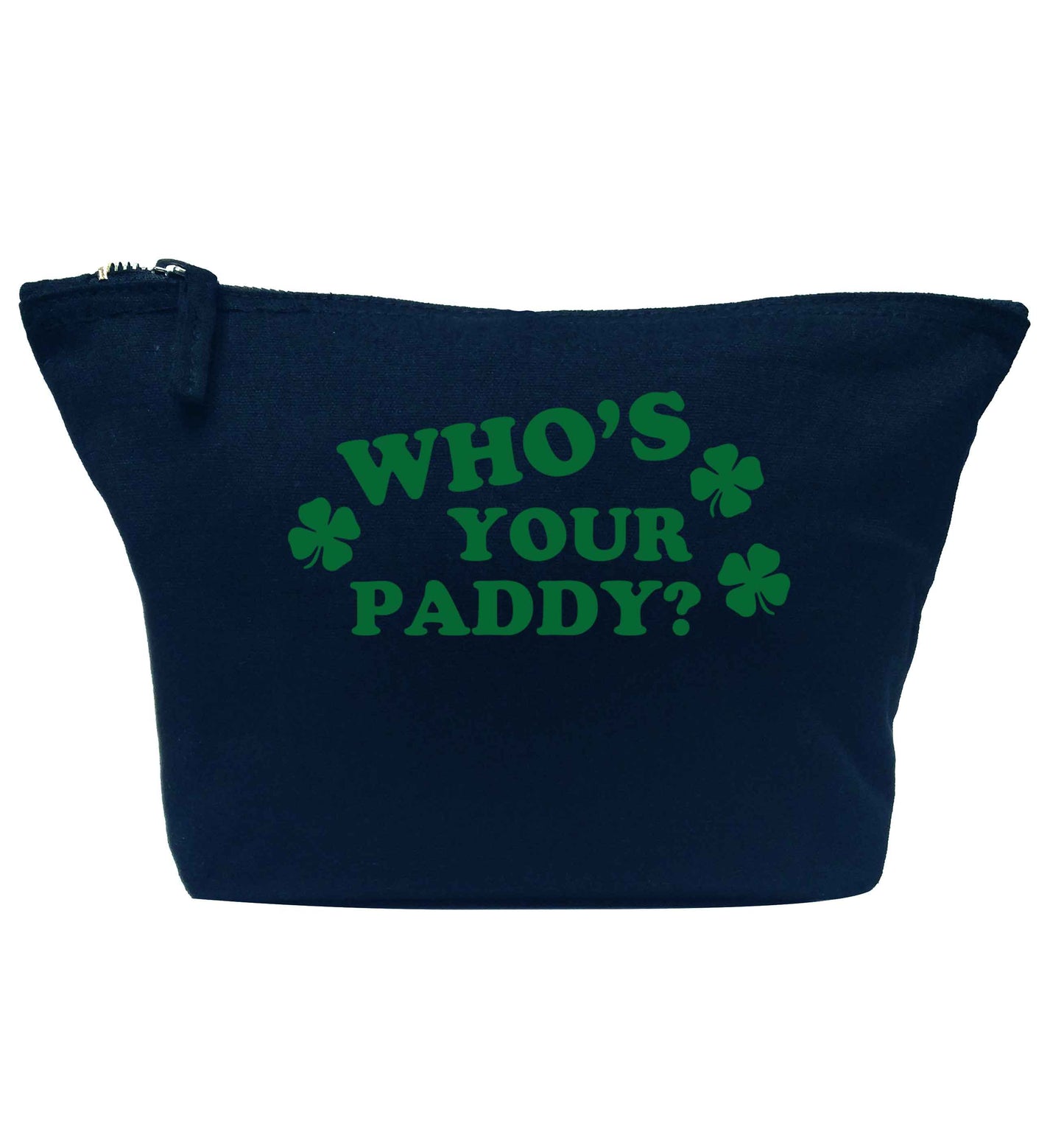 Who's your paddy? navy makeup bag