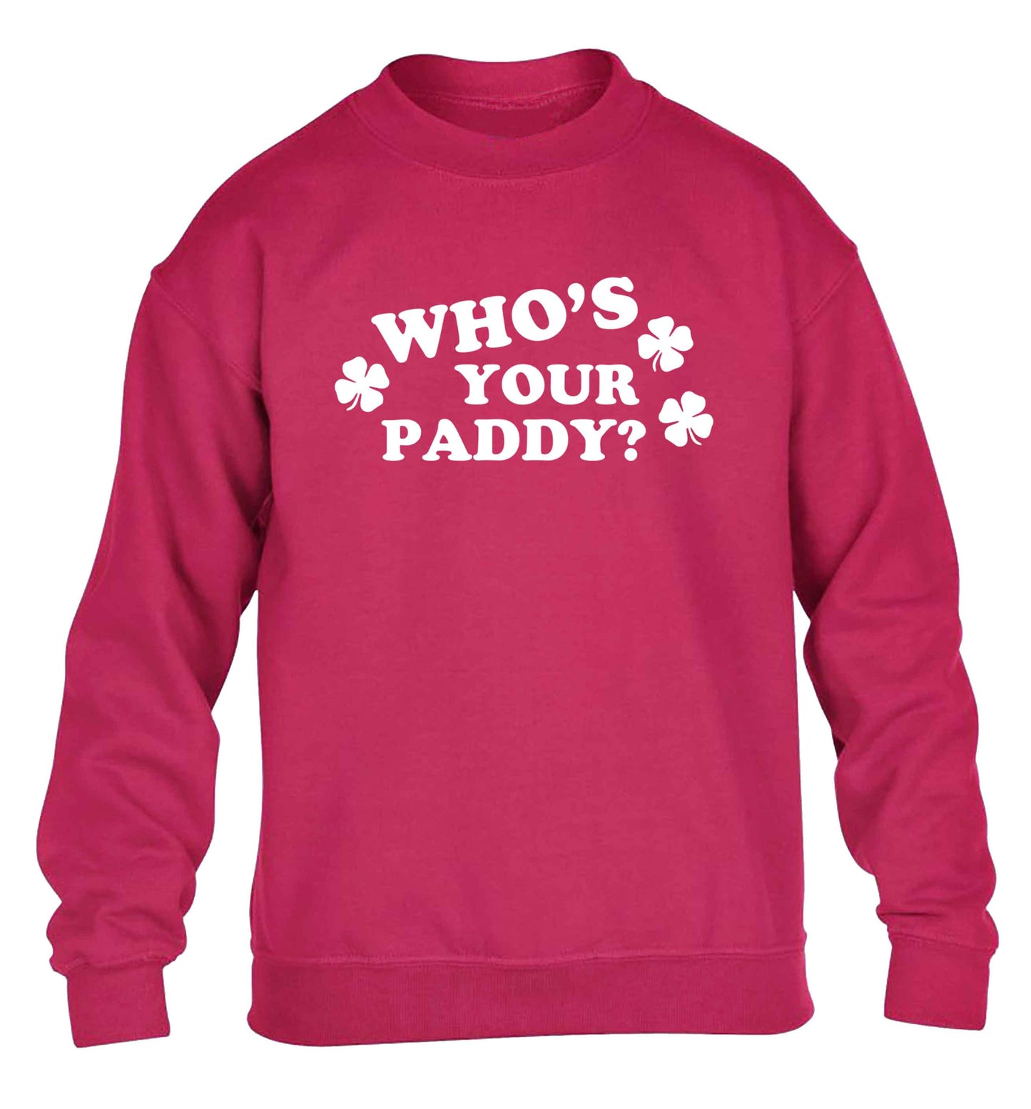 Who's your paddy? children's pink sweater 12-13 Years