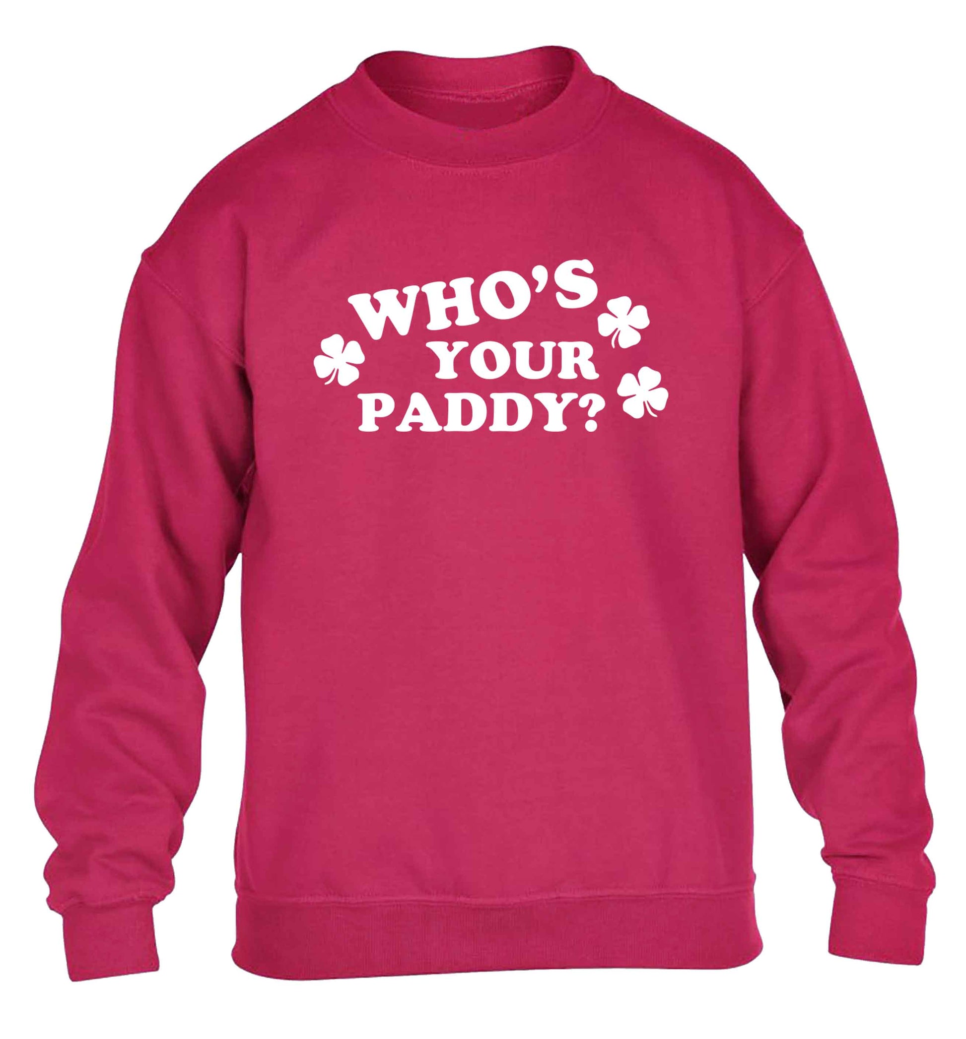 Who's your paddy? children's pink sweater 12-13 Years