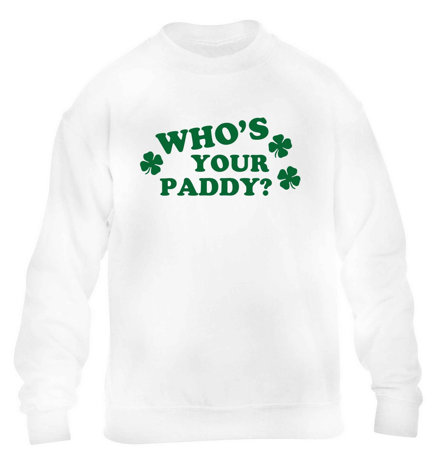 Who's your paddy? children's white sweater 12-13 Years