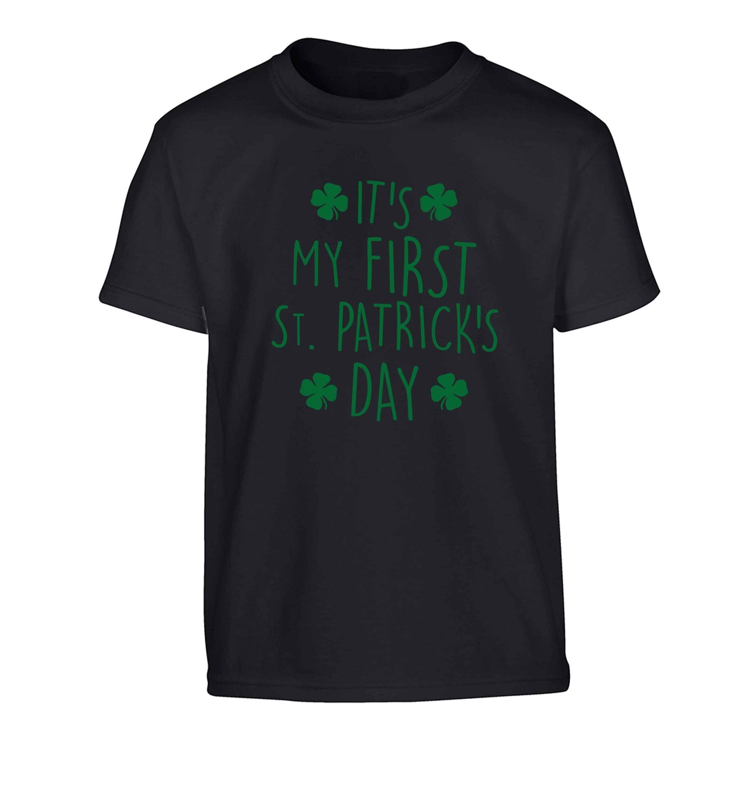 It's my first St.Patrick's day Children's black Tshirt 12-13 Years