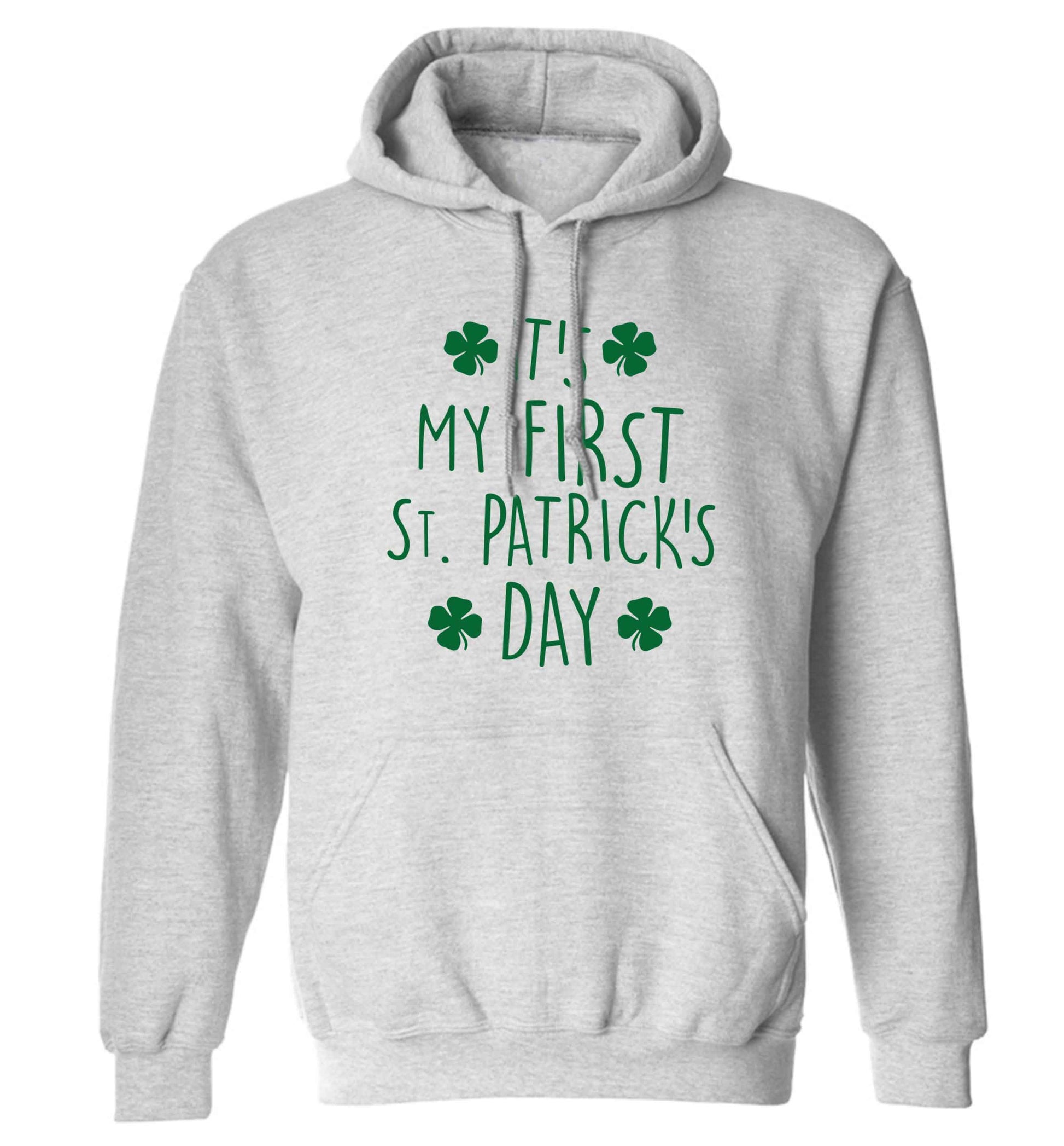 It's my first St.Patrick's day adults unisex grey hoodie 2XL