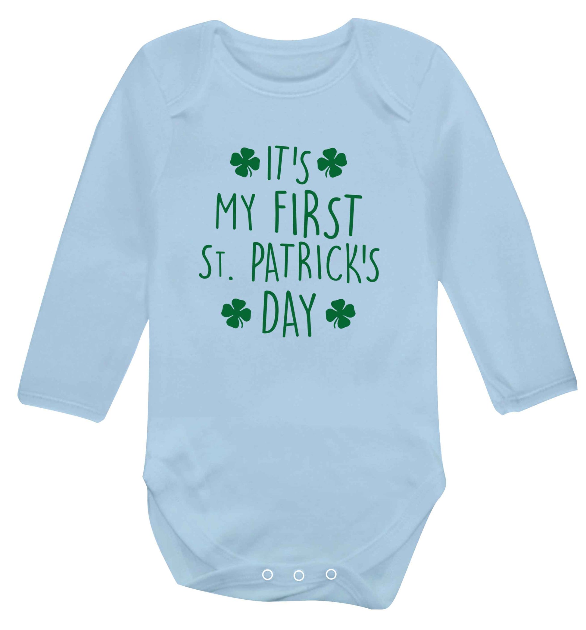 It's my first St.Patrick's day baby vest long sleeved pale blue 6-12 months