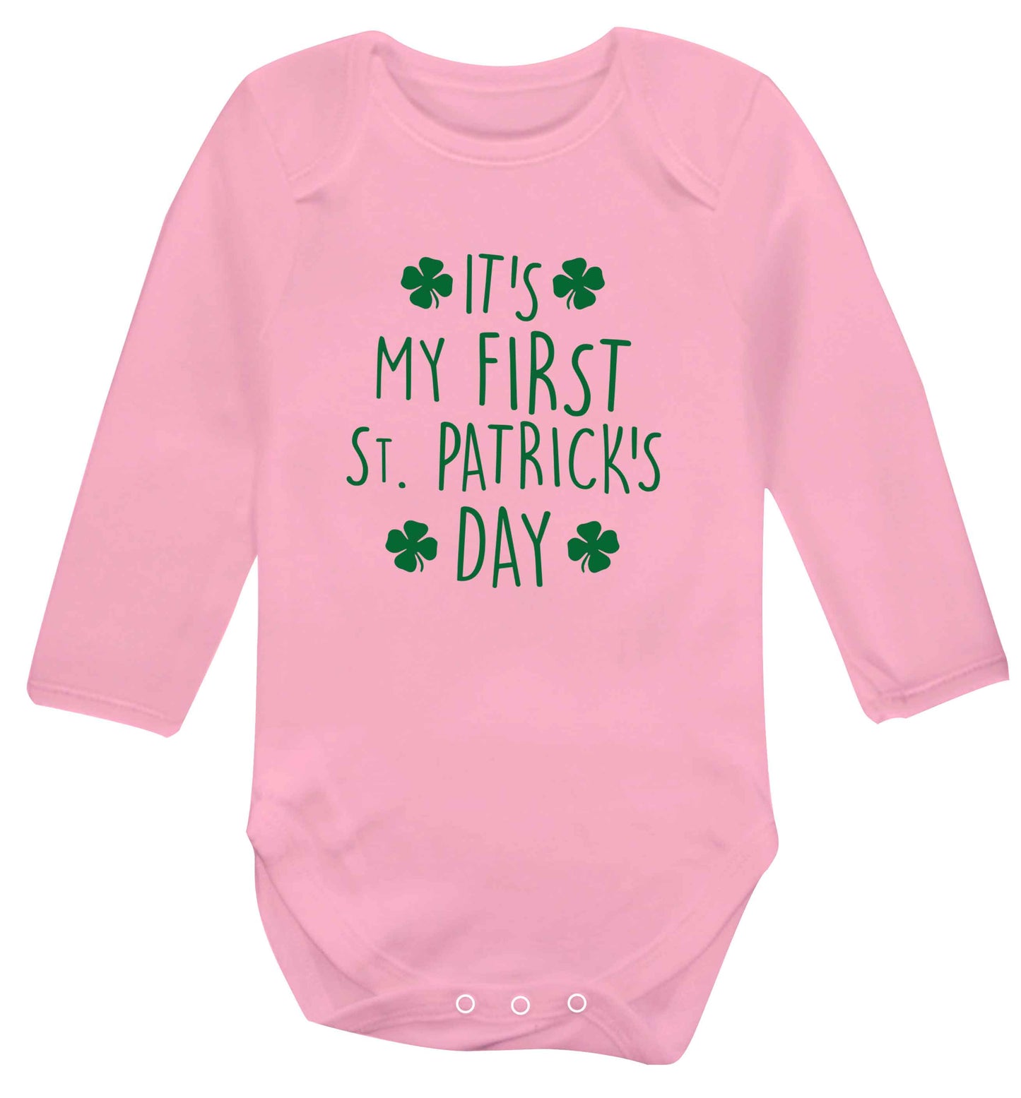 It's my first St.Patrick's day baby vest long sleeved pale pink 6-12 months