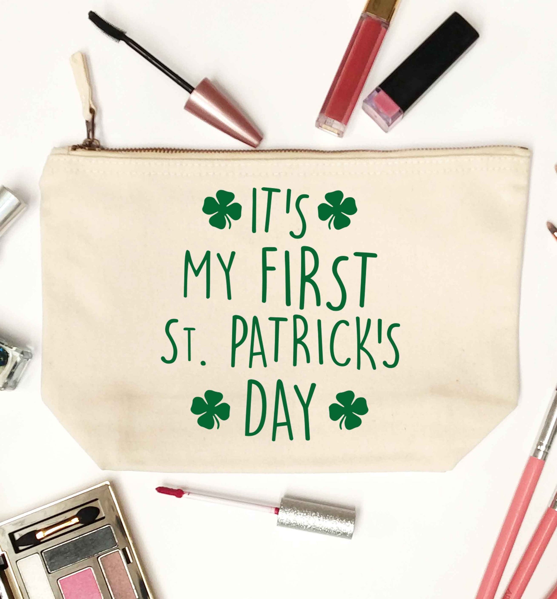 It's my first St.Patrick's day natural makeup bag