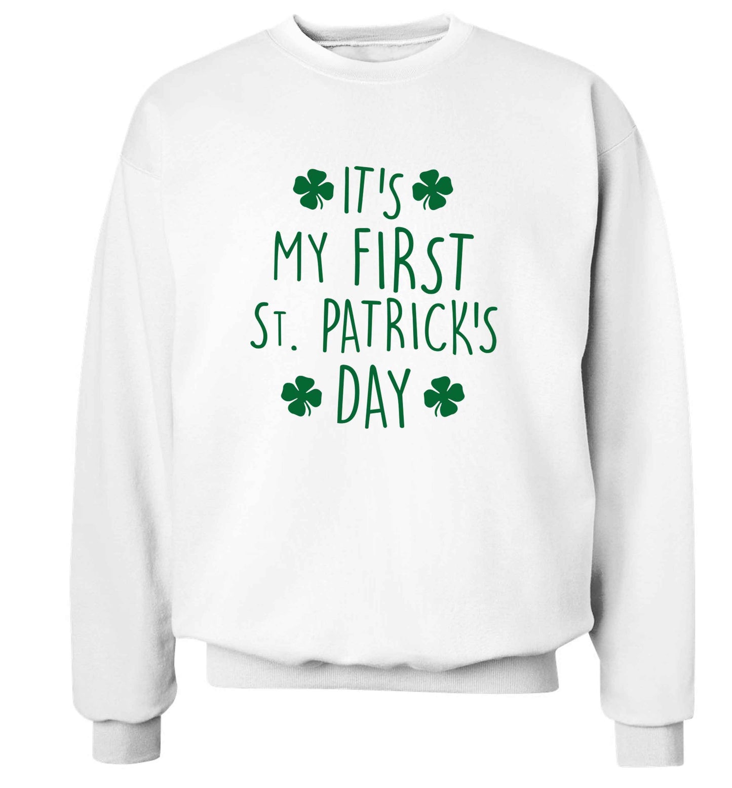 It's my first St.Patrick's day adult's unisex white sweater 2XL