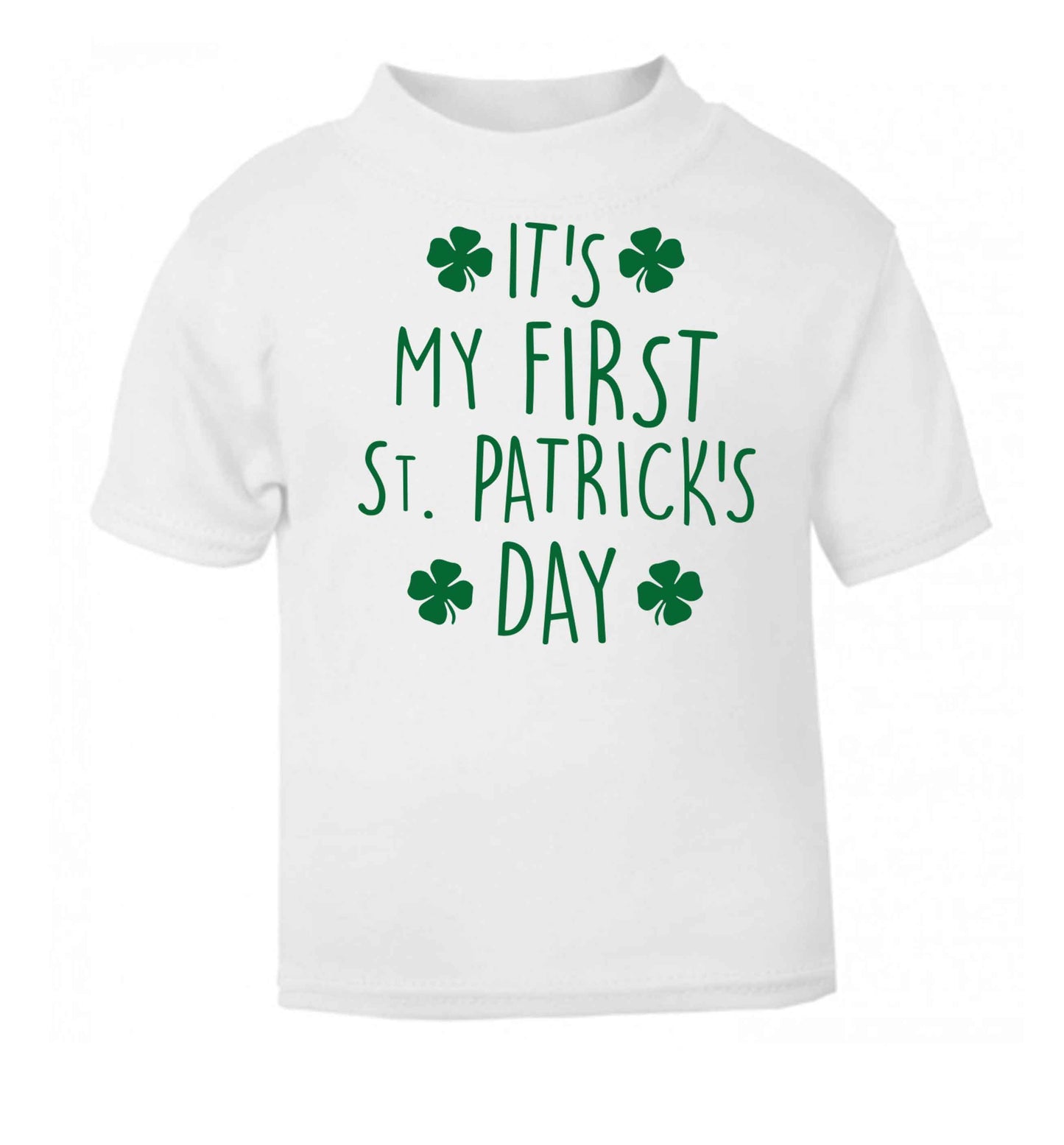 It's my first St.Patrick's day white baby toddler Tshirt 2 Years