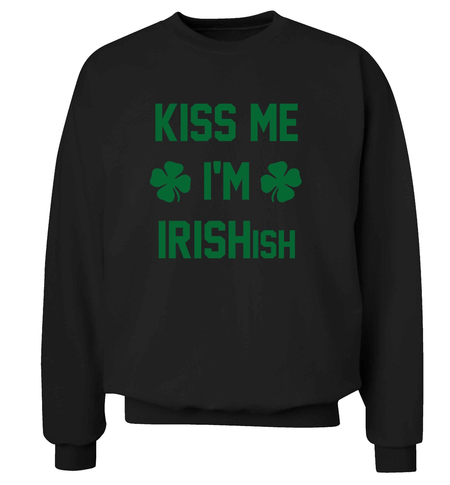 Kiss me I'm Irishish adult's unisex black sweater 2XL