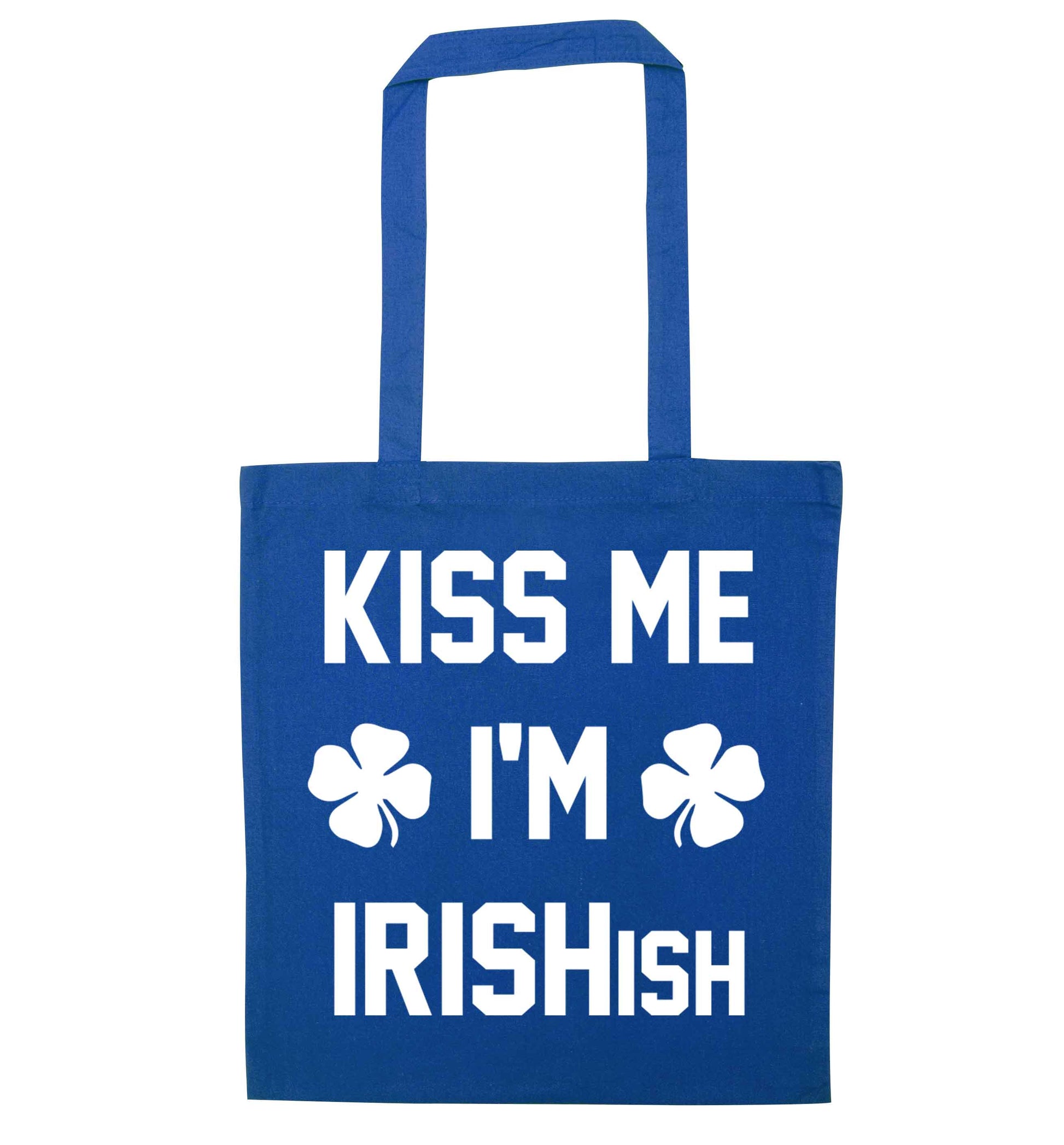 Kiss me I'm Irishish blue tote bag