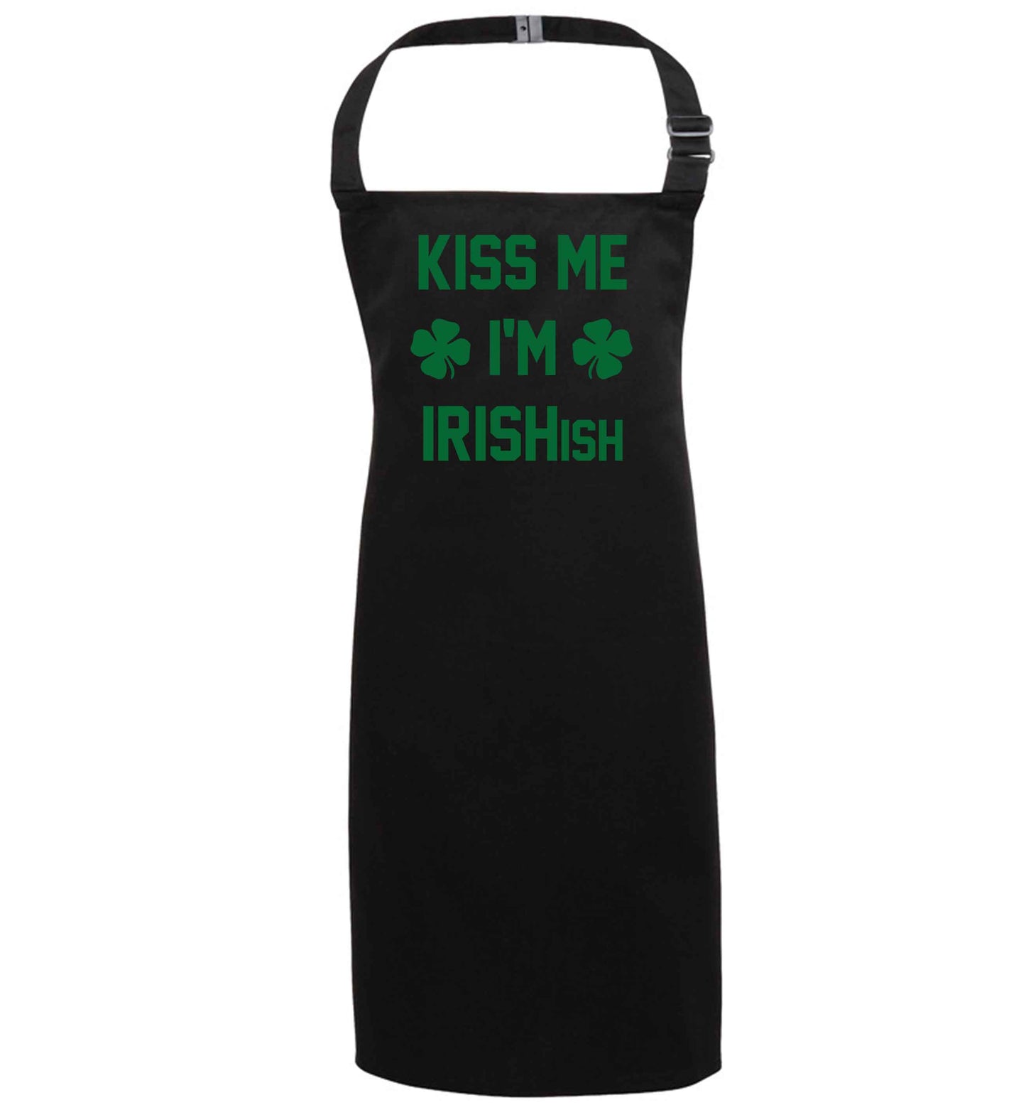 Kiss me I'm Irishish black apron 7-10 years