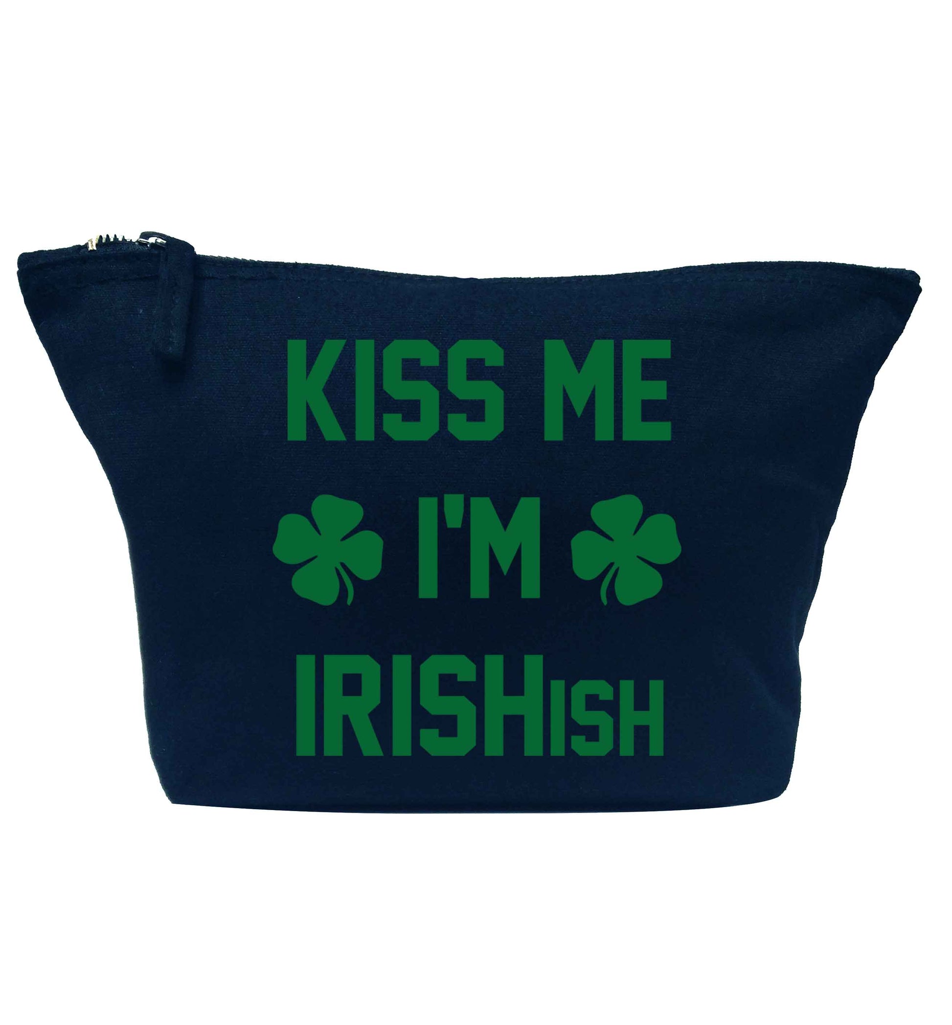 Kiss me I'm Irishish navy makeup bag
