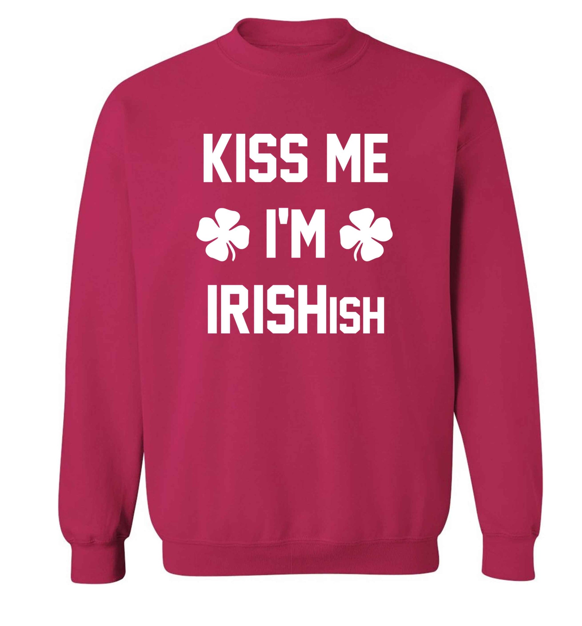 Kiss me I'm Irishish adult's unisex pink sweater 2XL