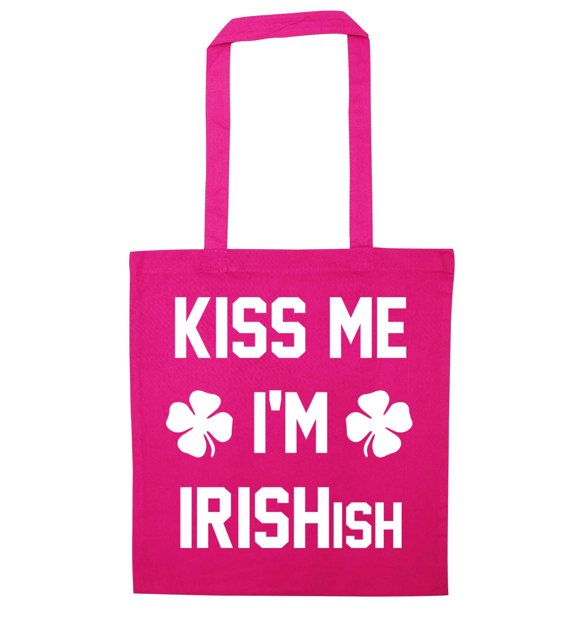 Kiss me I'm Irishish pink tote bag