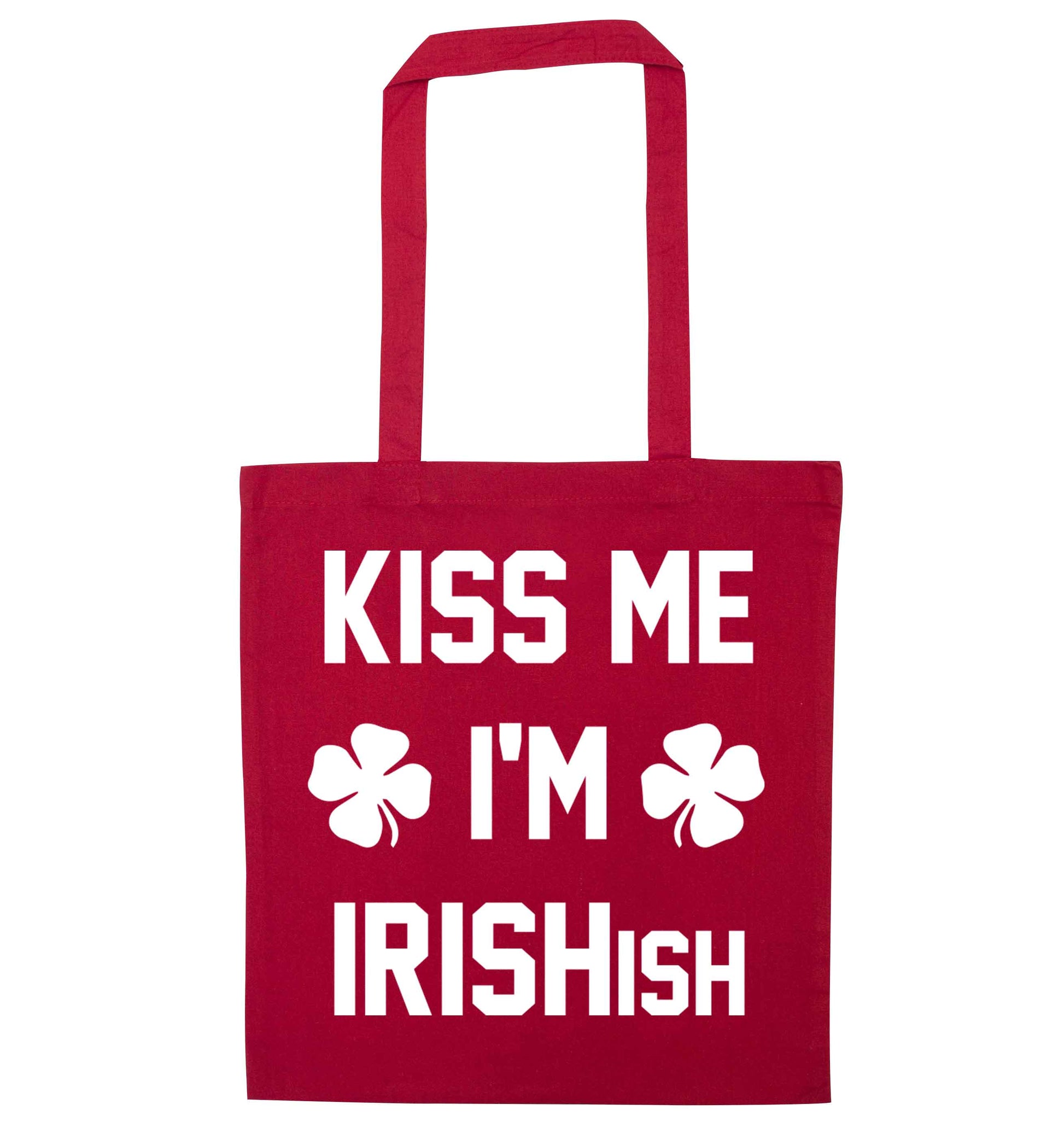 Kiss me I'm Irishish red tote bag